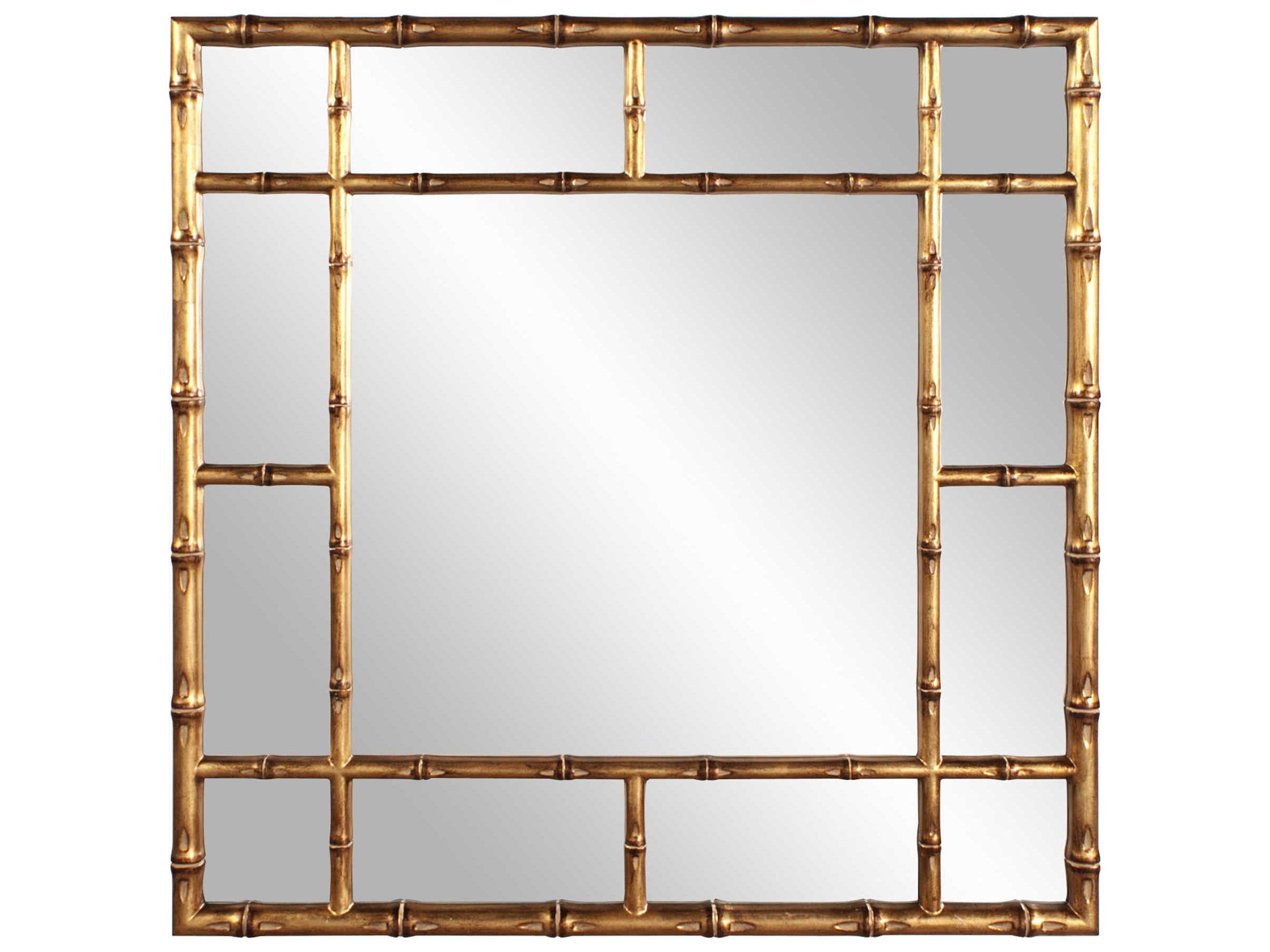 Bamboo Country Gold Square Wall Mirror