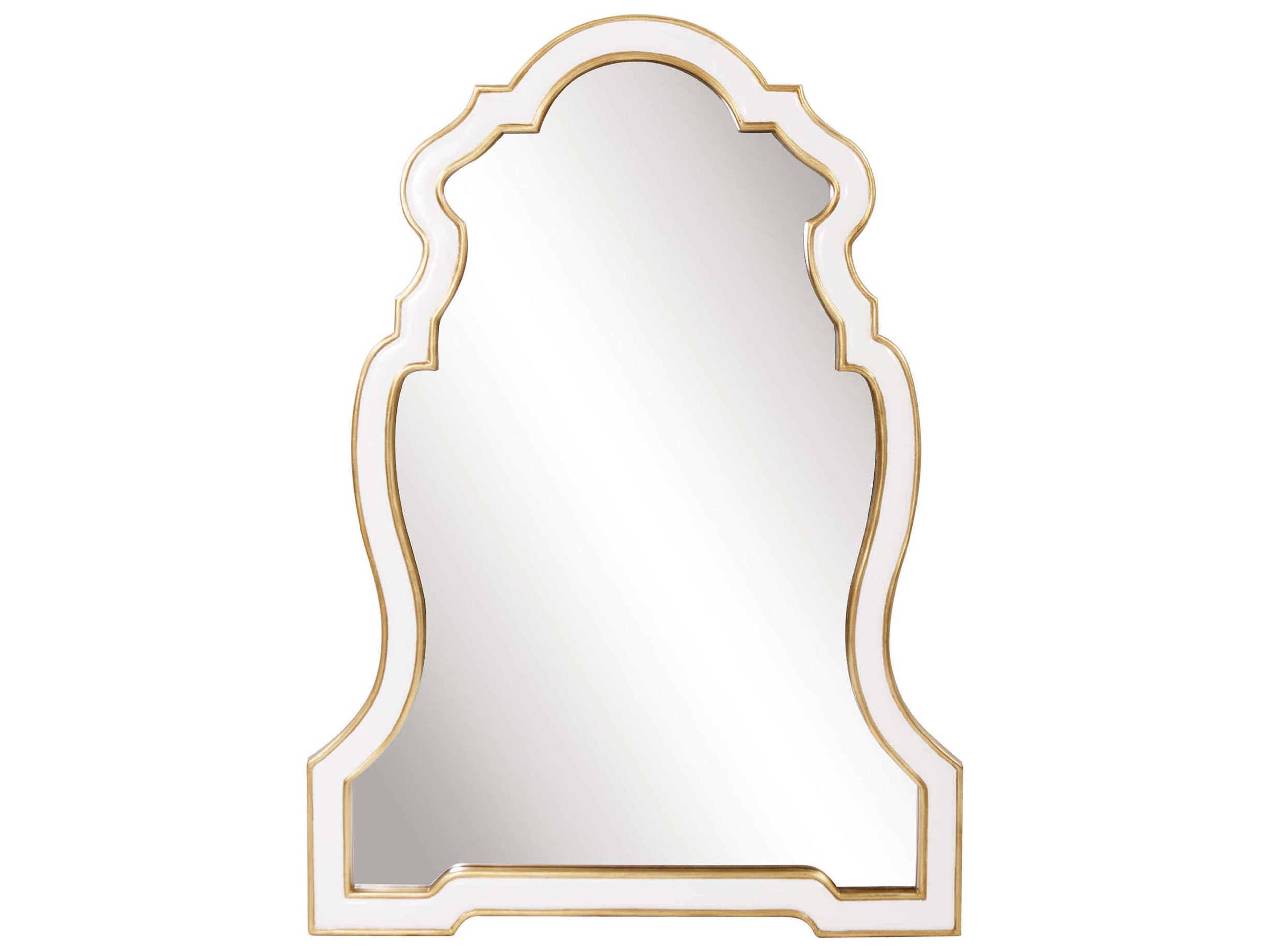 Howard Elliott Cleopatra Gold Leaf / White Wall Mirror