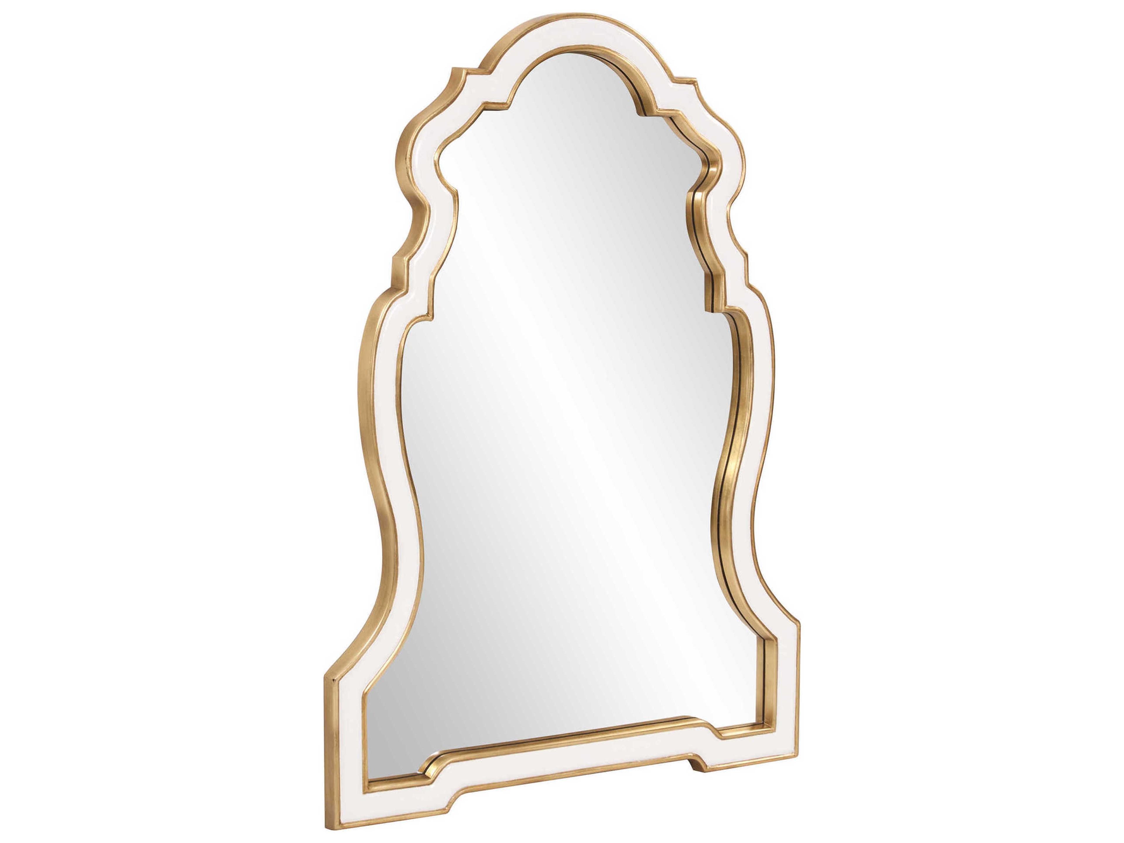 Howard Elliott Cleopatra Gold Leaf / White Wall Mirror