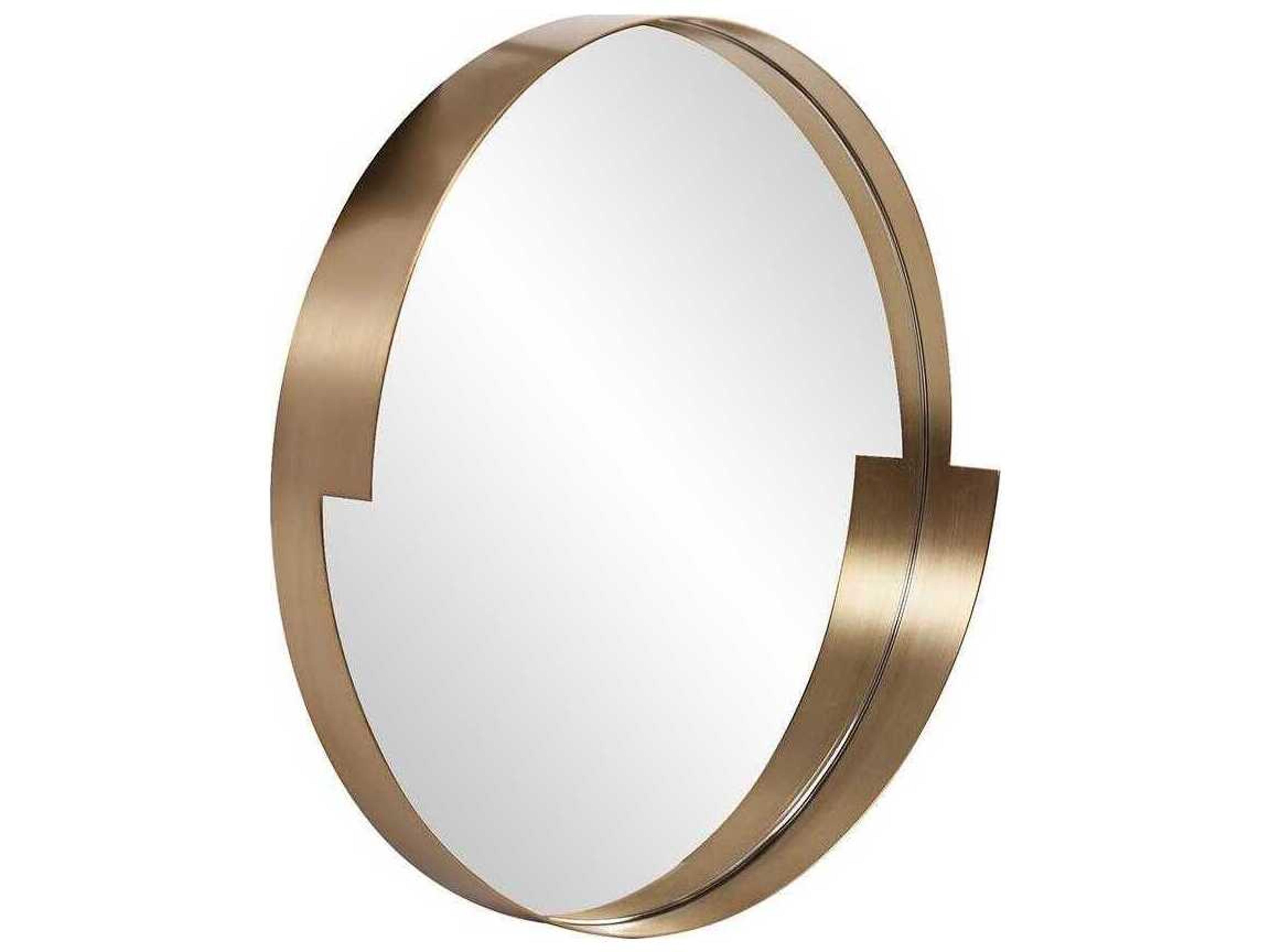 Howard Elliott Intrepid Brass Round Wall Mirror