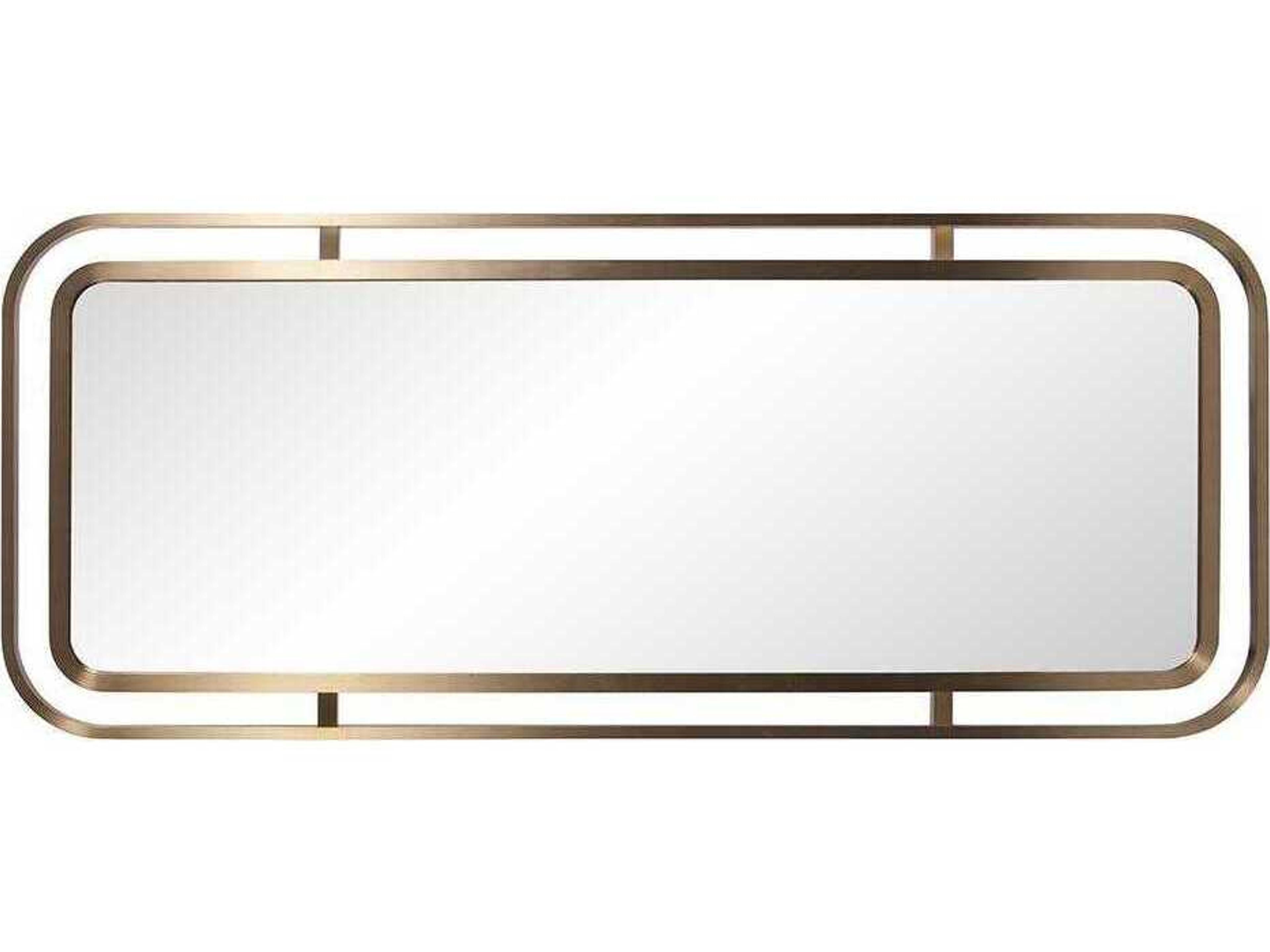 Howard Elliott Dearborn Brass Rectangular Wall Mirror