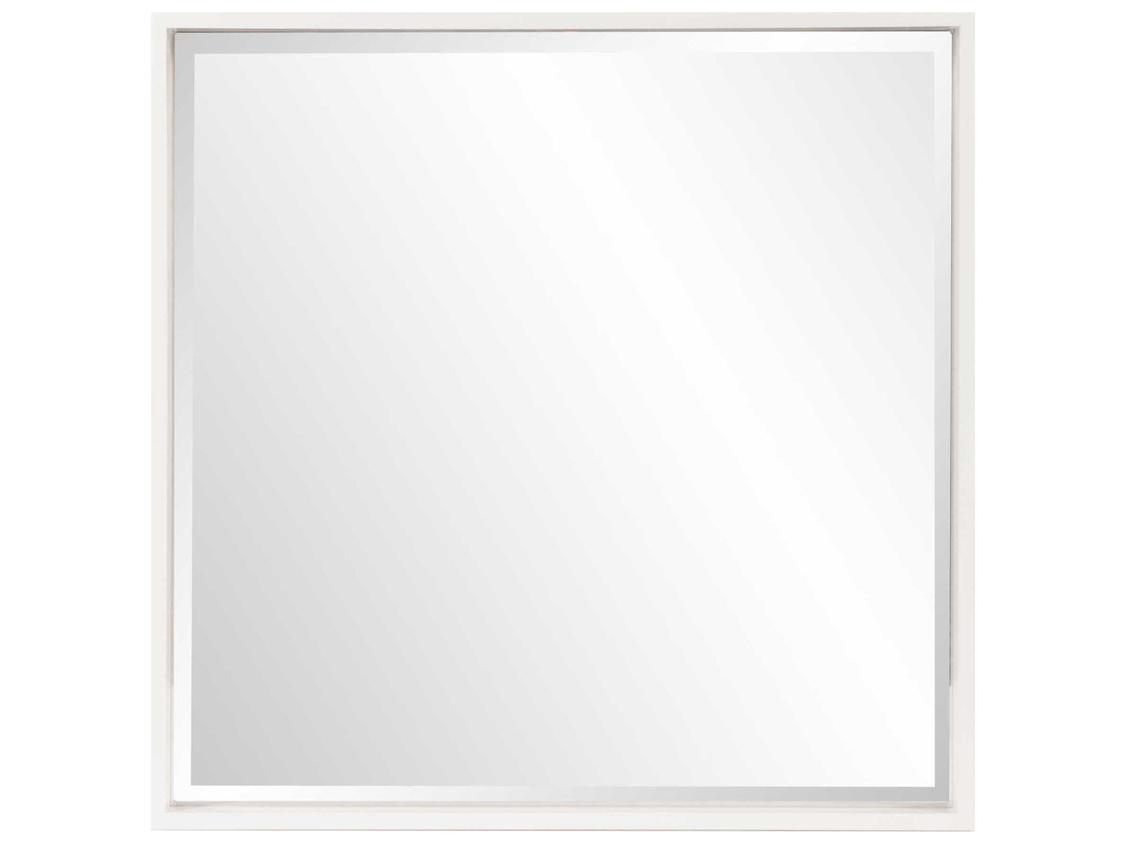 Isa Glossy White Square Wall Mirror