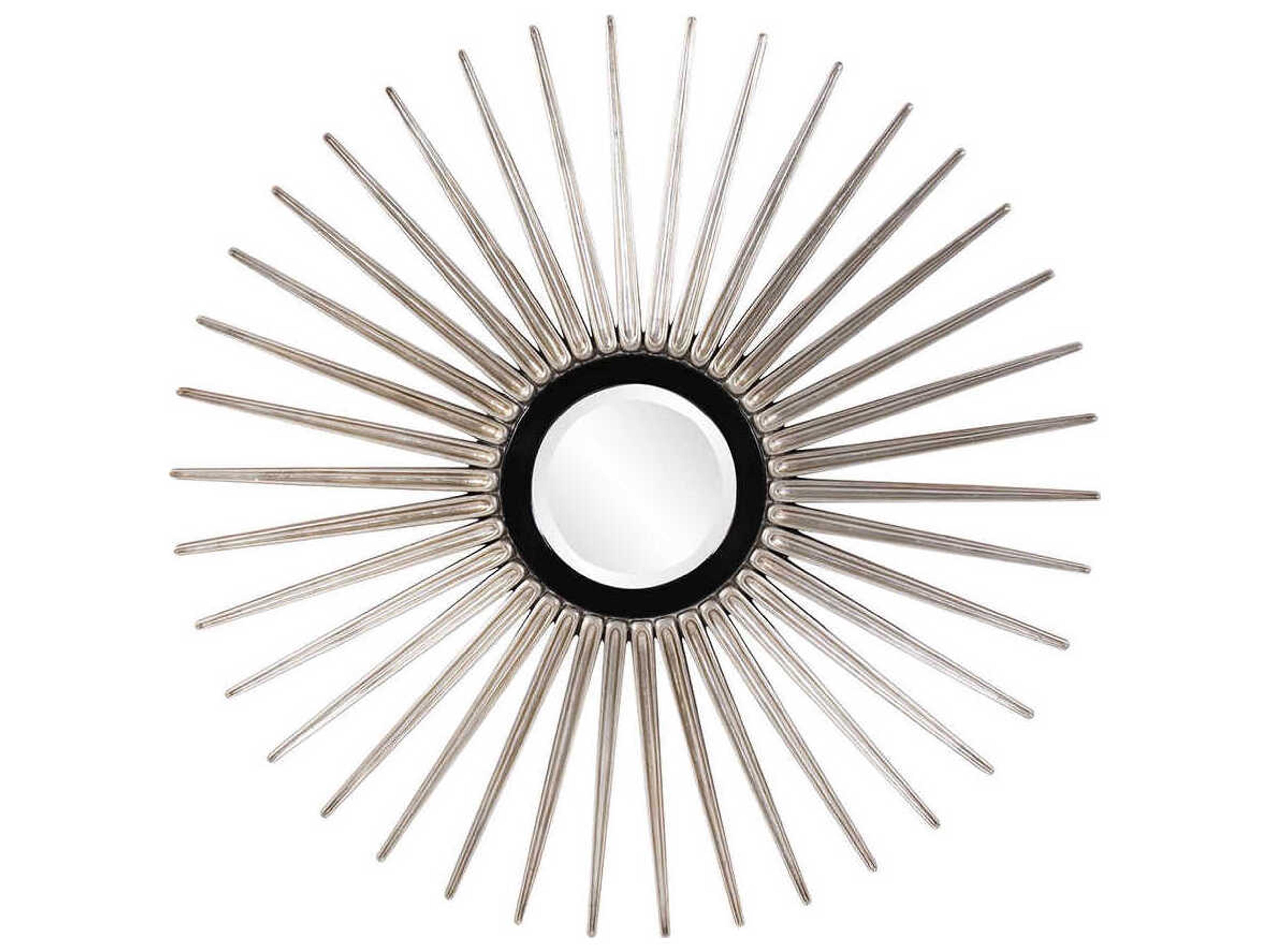 Solar Champagne Black Sunburst Wall Mirror