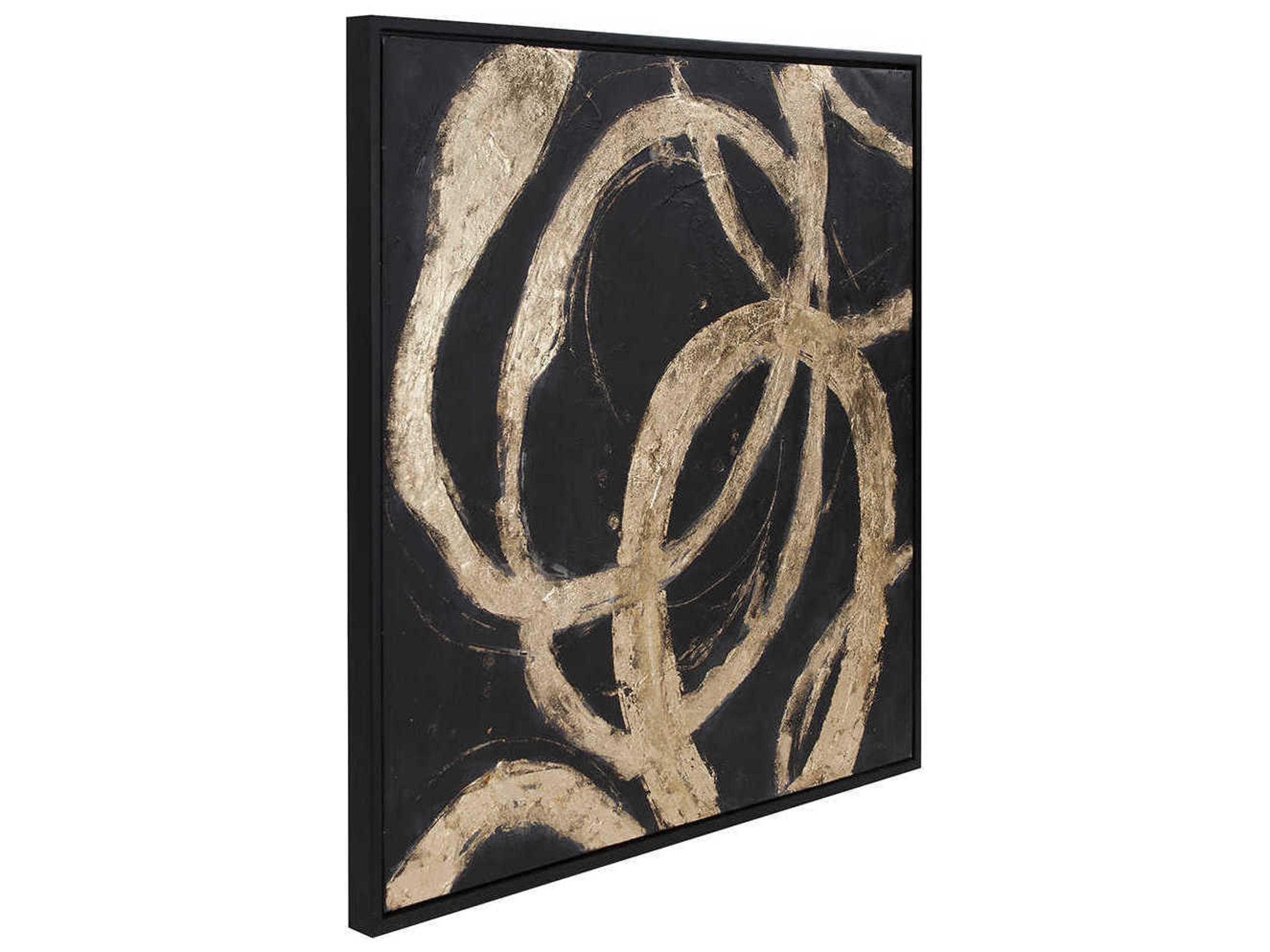 Howard Elliott Ballare Black Hand Painted Canvas Wall Art