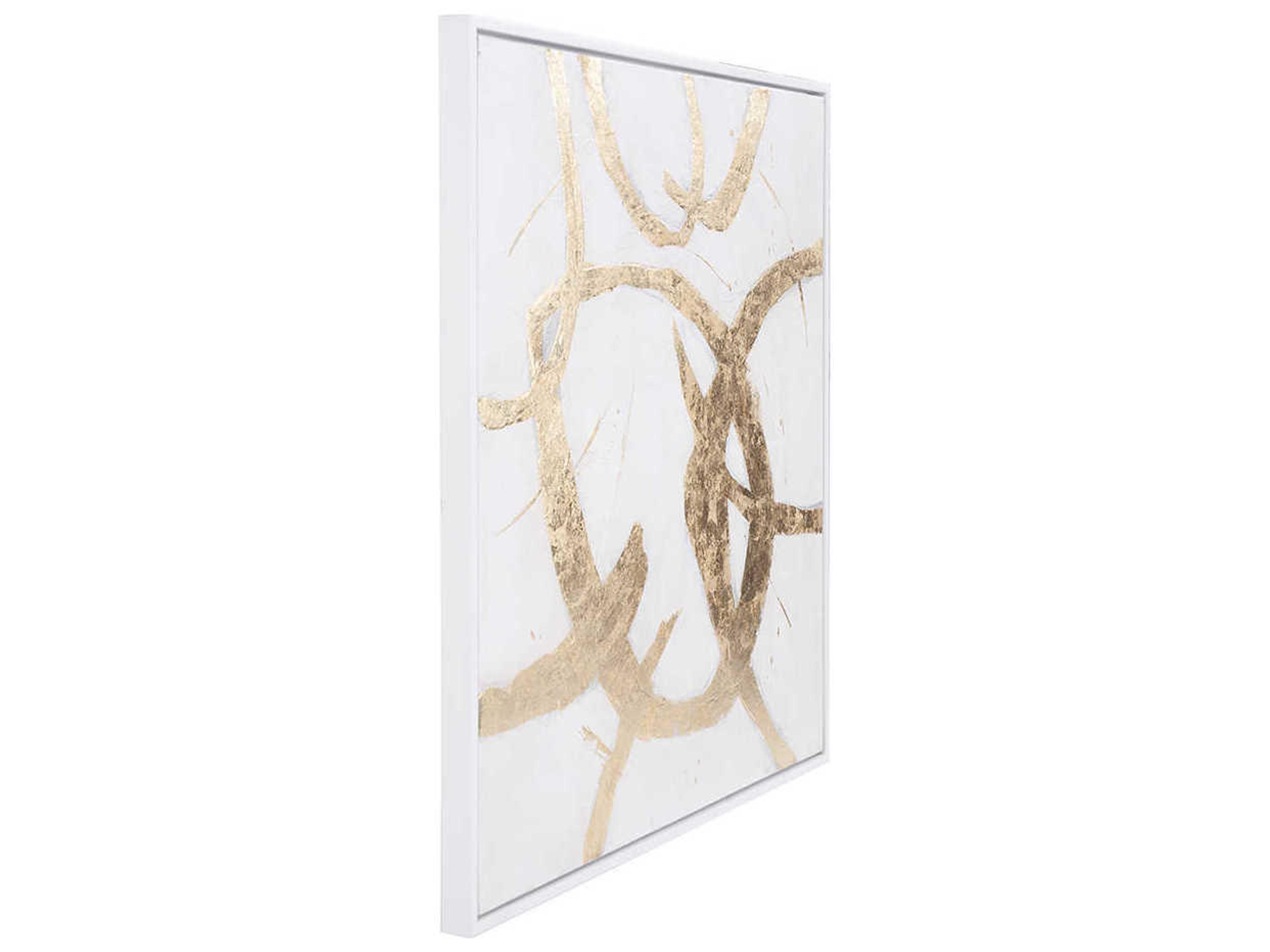 Howard Elliott Ballare White Hand Painted Canvas Wall Art