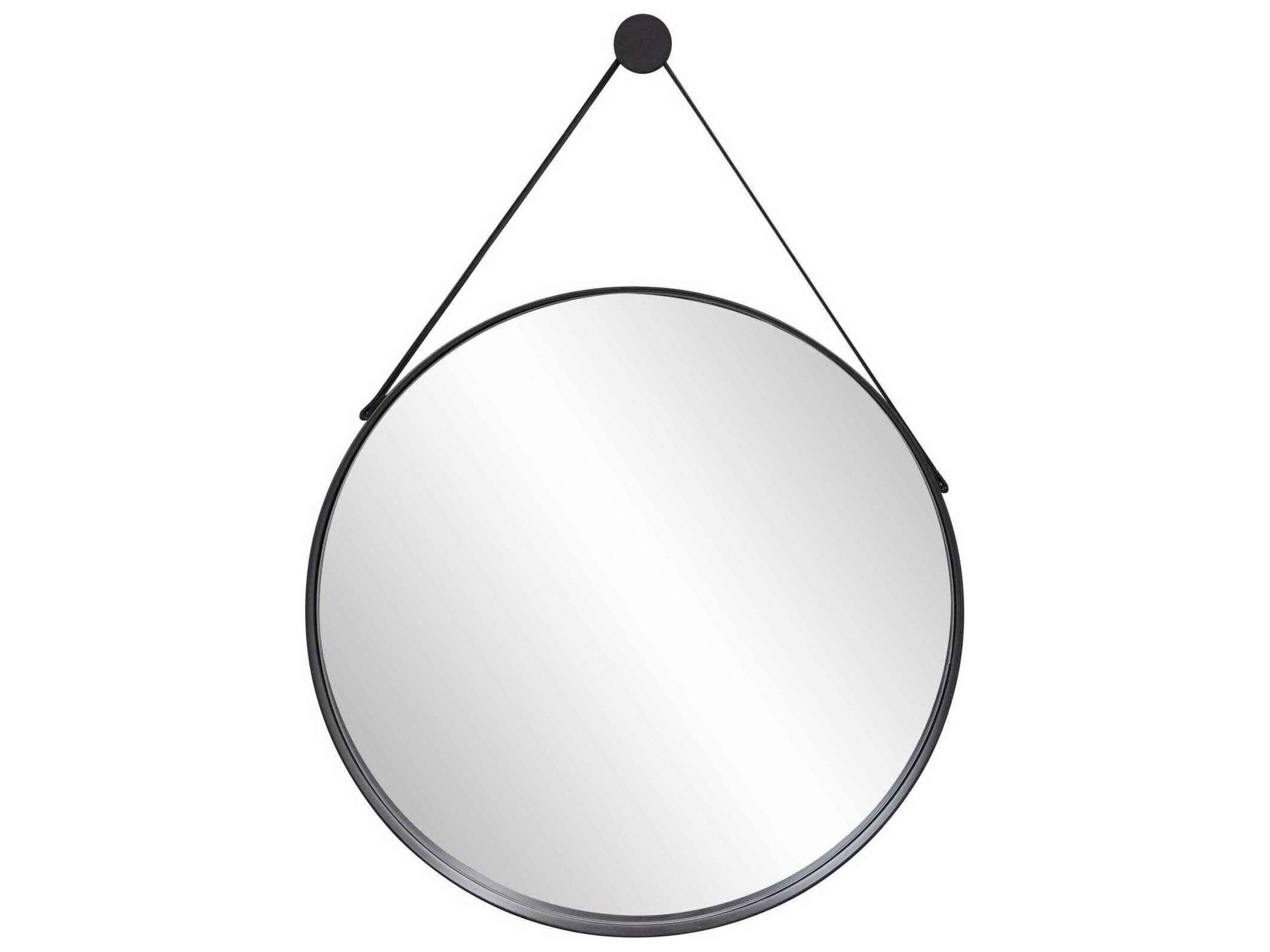 Howard Elliott Huntley Black Round Wall Mirror