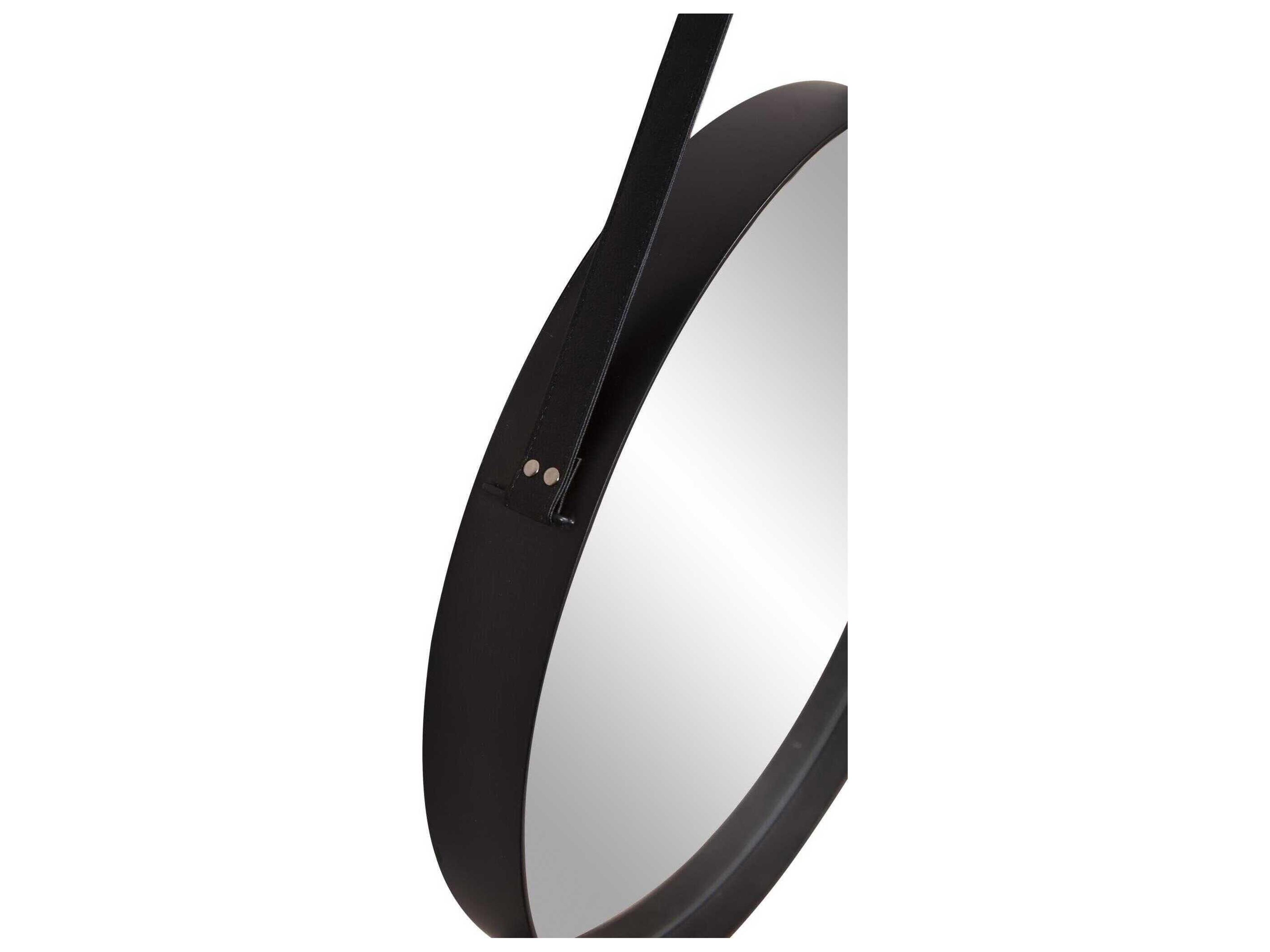 Howard Elliott Huntley Black Round Wall Mirror