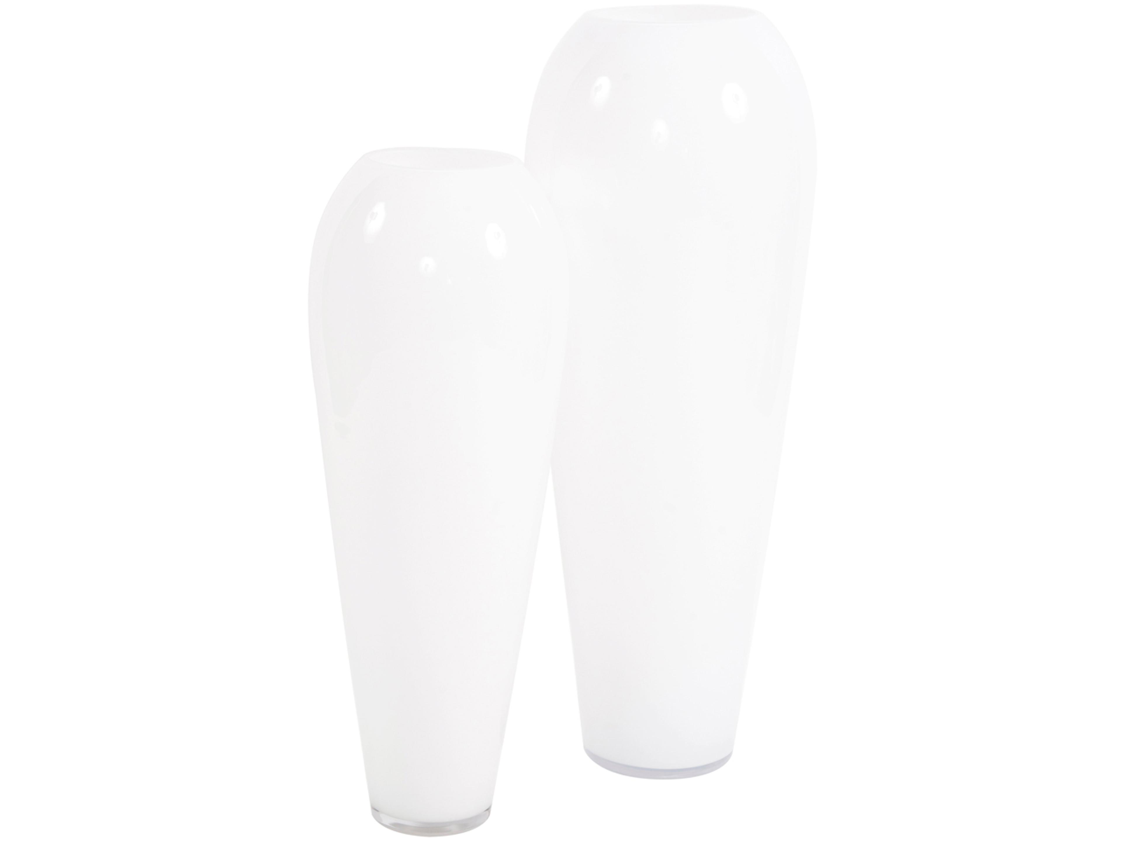 Howard Elliott Hand Blown White Glass Vase