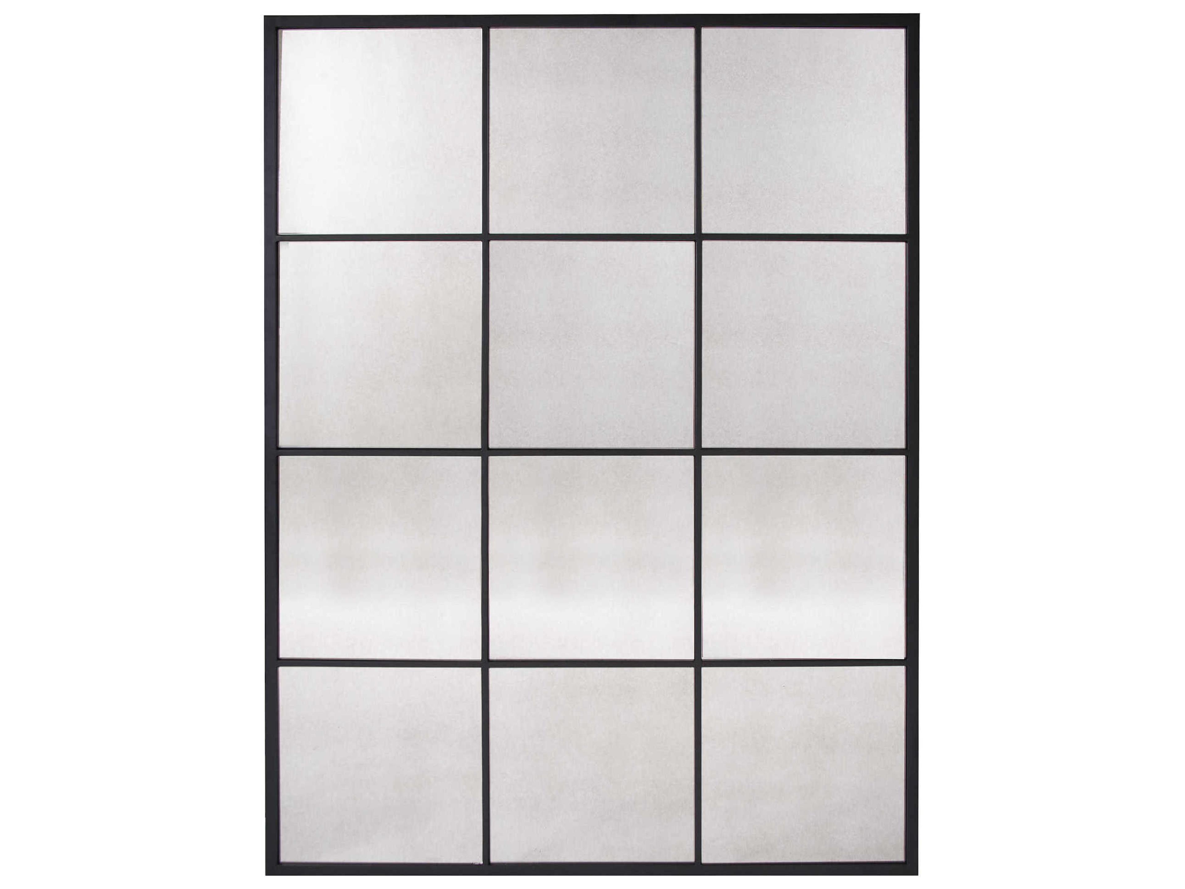 Howard Elliott Racine Powdercoated Black Rectangular Wall Mirror