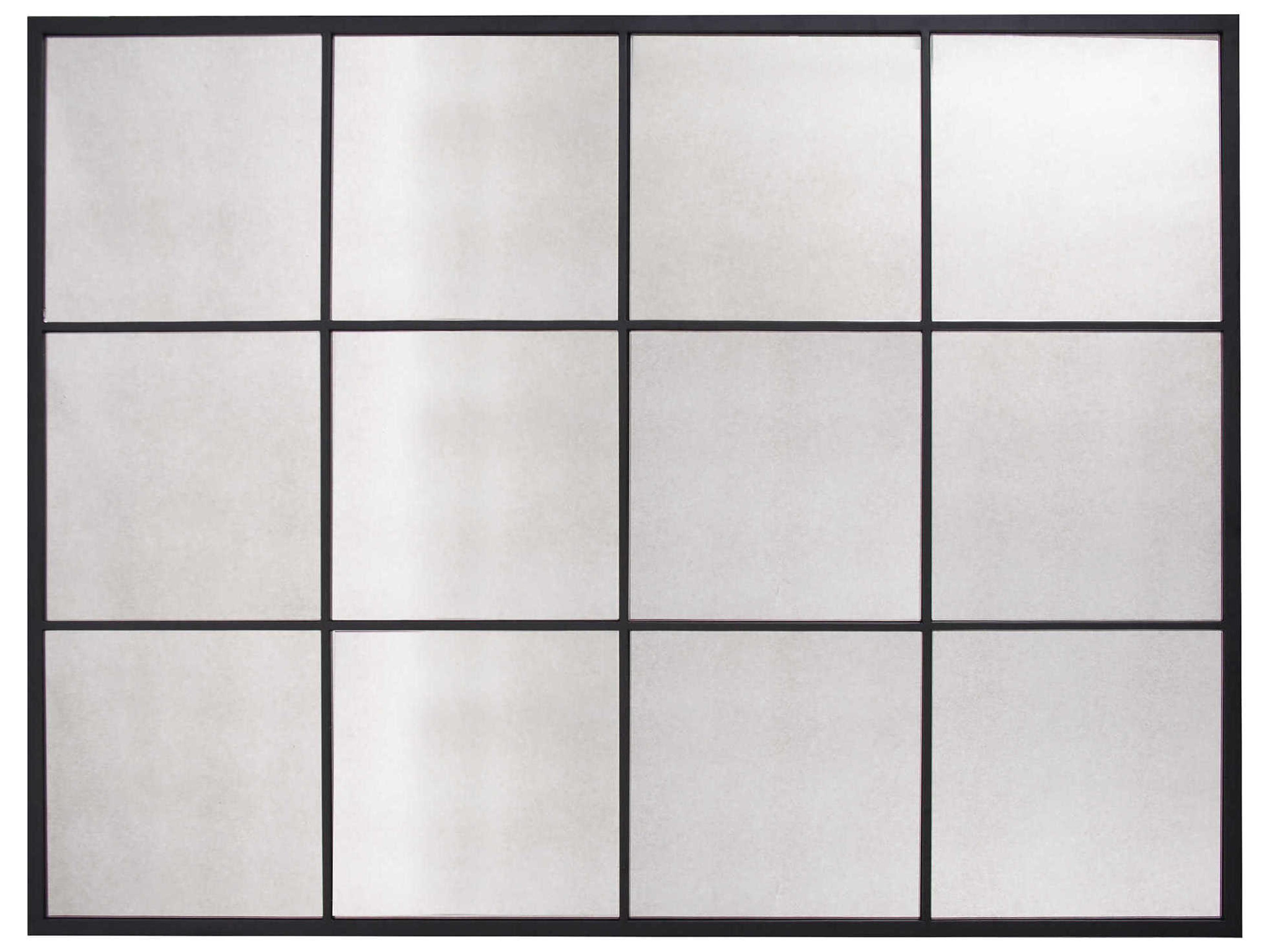 Howard Elliott Racine Powdercoated Black Rectangular Wall Mirror