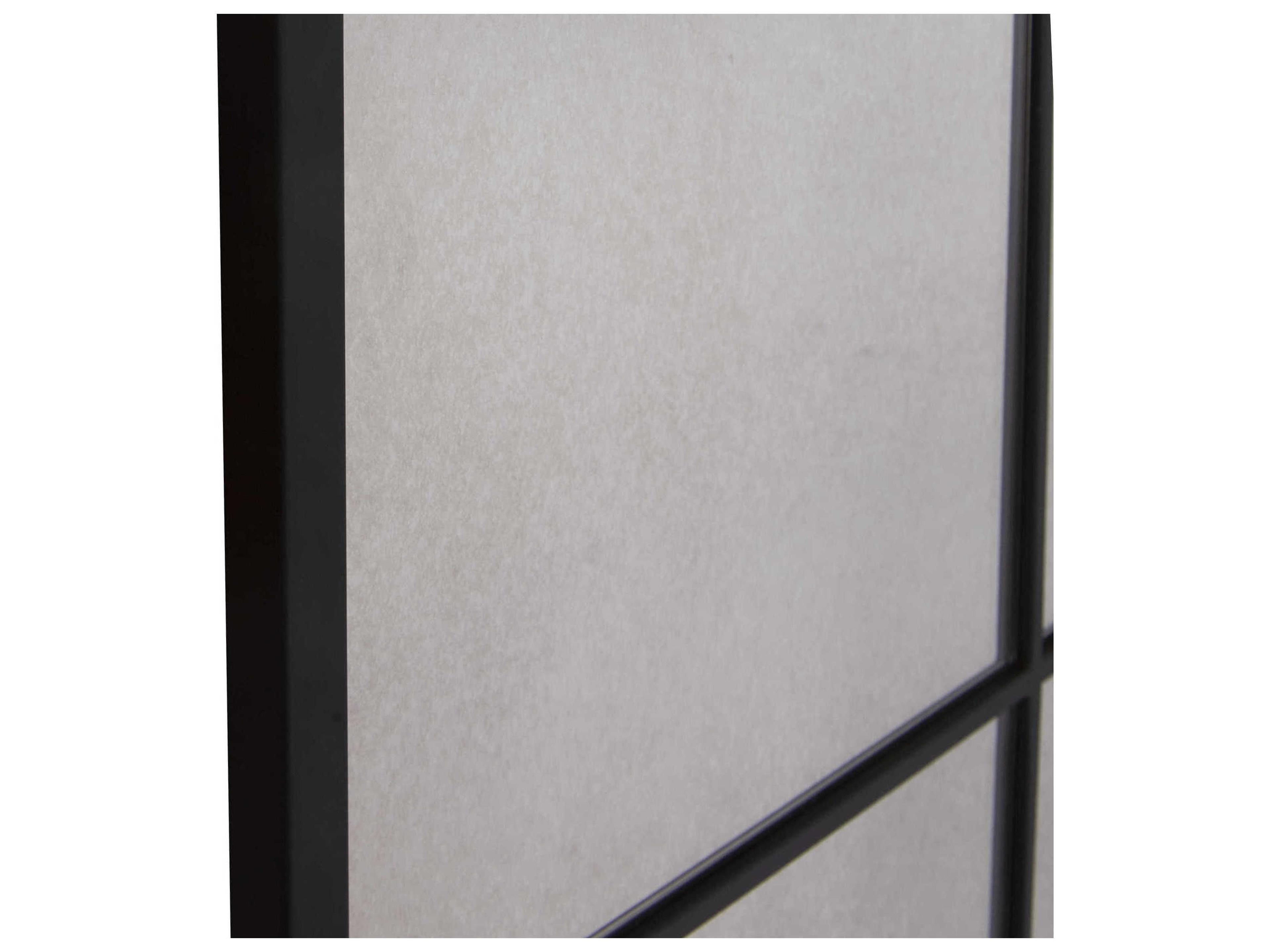 Howard Elliott Racine Powdercoated Black Rectangular Wall Mirror