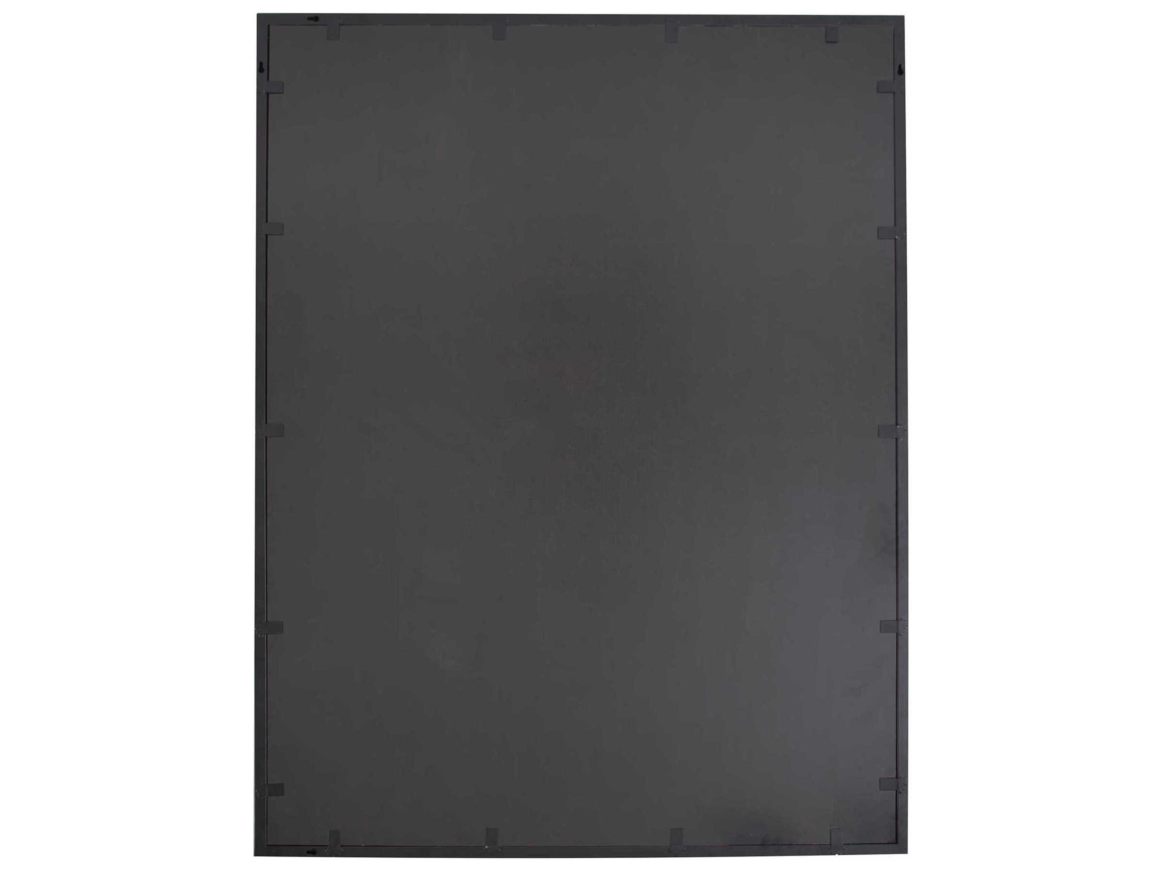 Howard Elliott Racine Powdercoated Black Rectangular Wall Mirror