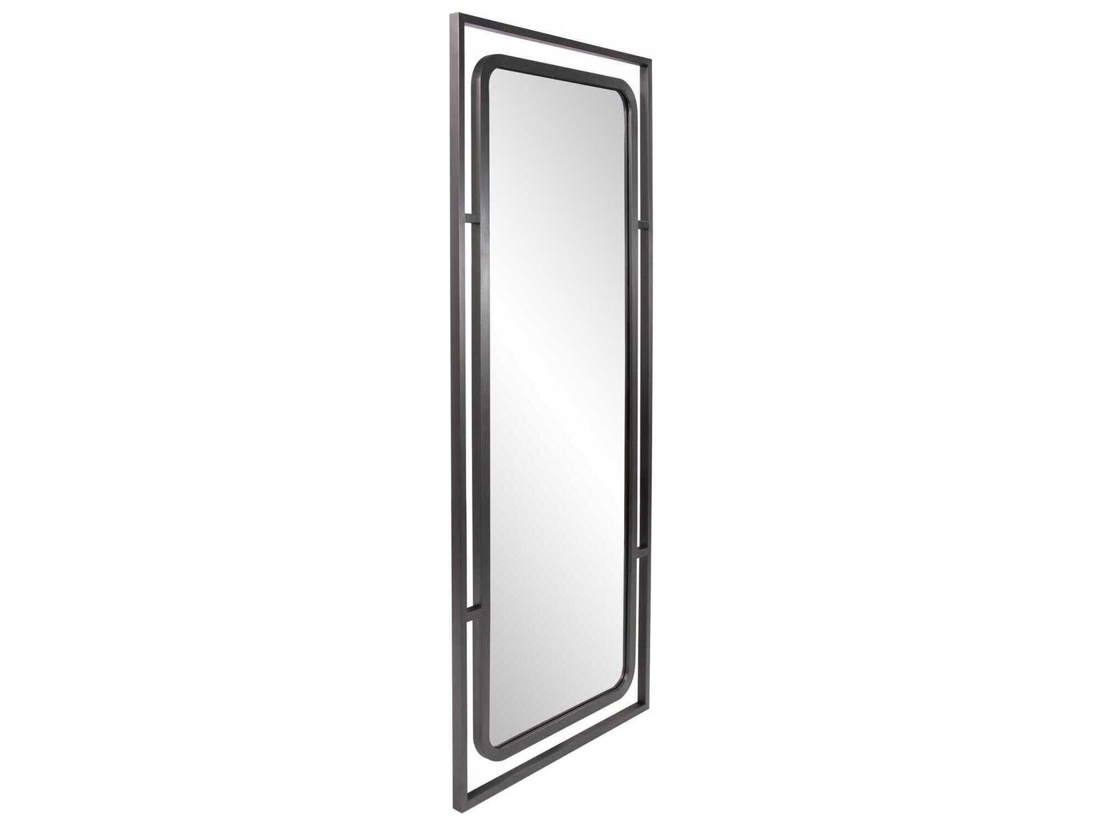 Howard Elliott Huron Nickel Rectangular Wall Mirror