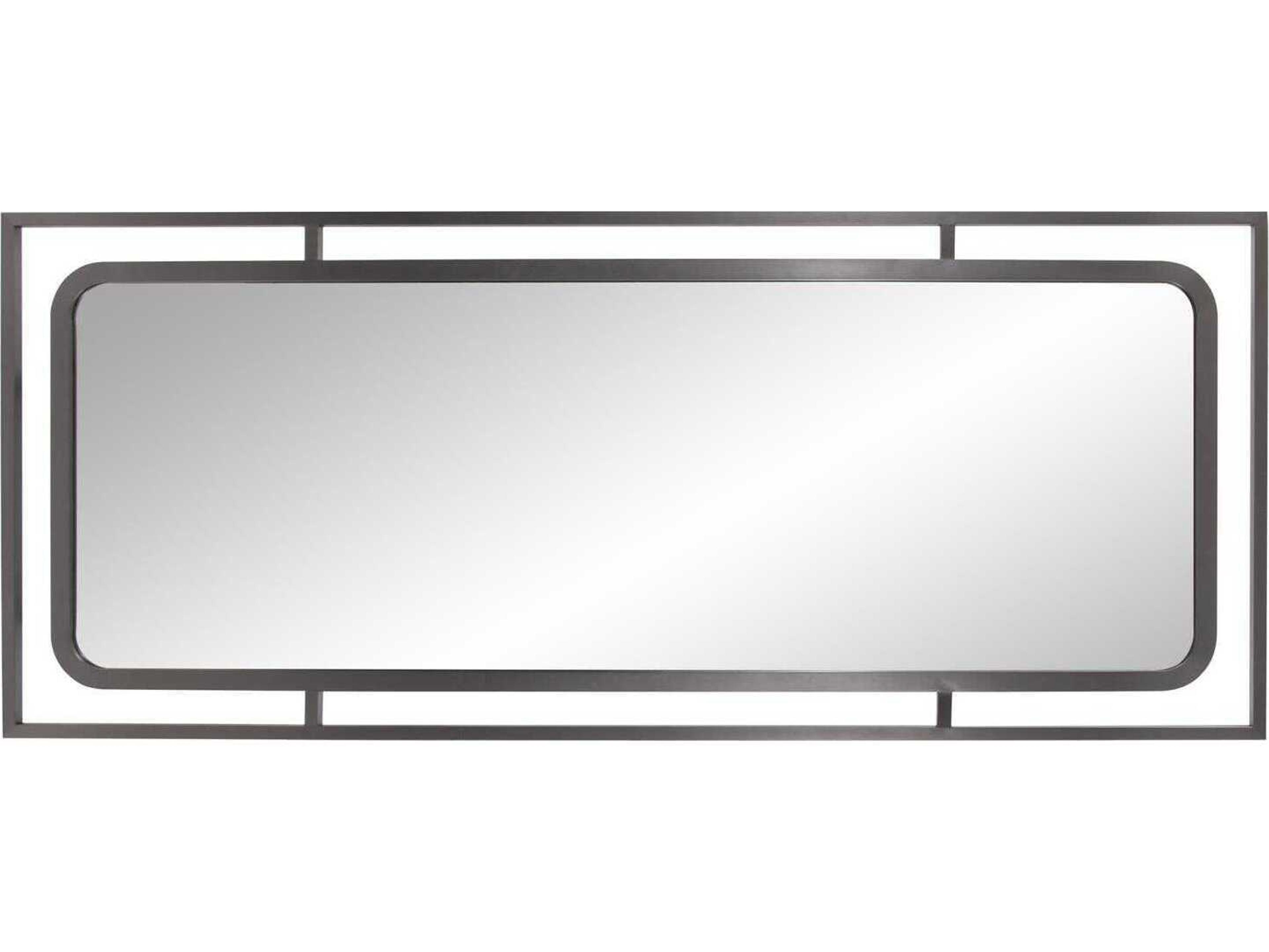 Howard Elliott Huron Nickel Rectangular Wall Mirror