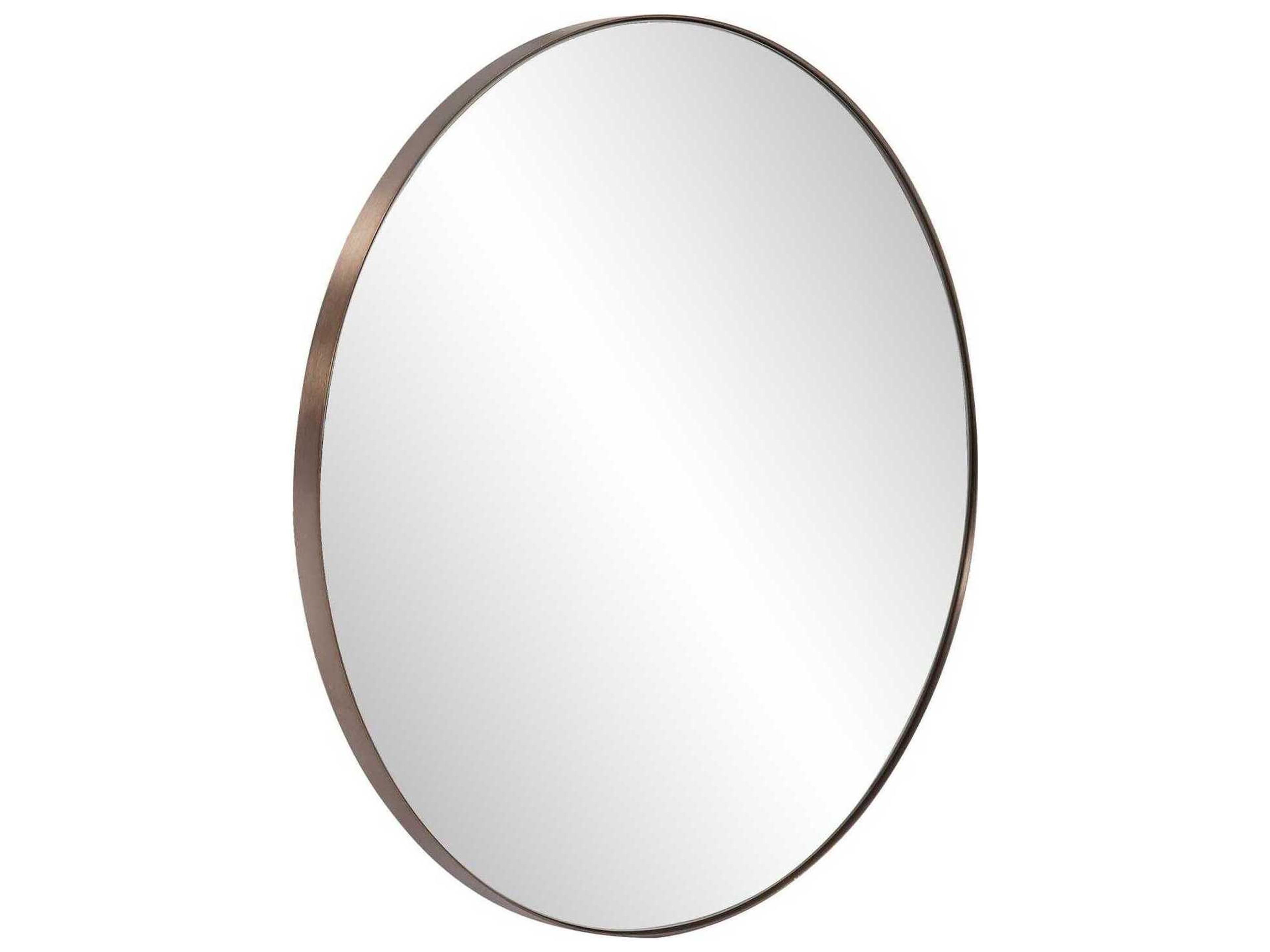 Howard Elliott Van Buren Brass Round Wall Mirror
