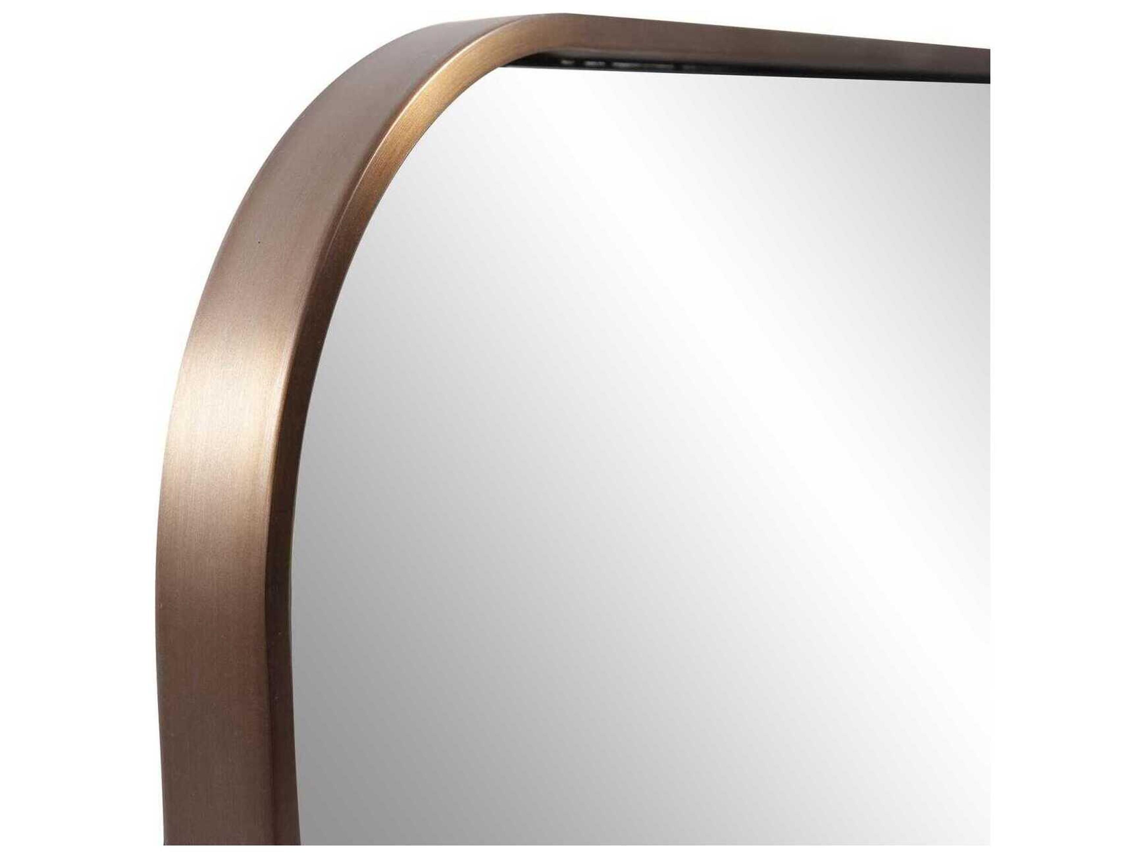 Howard Elliott Milo Brass Rectangular Wall Mirror
