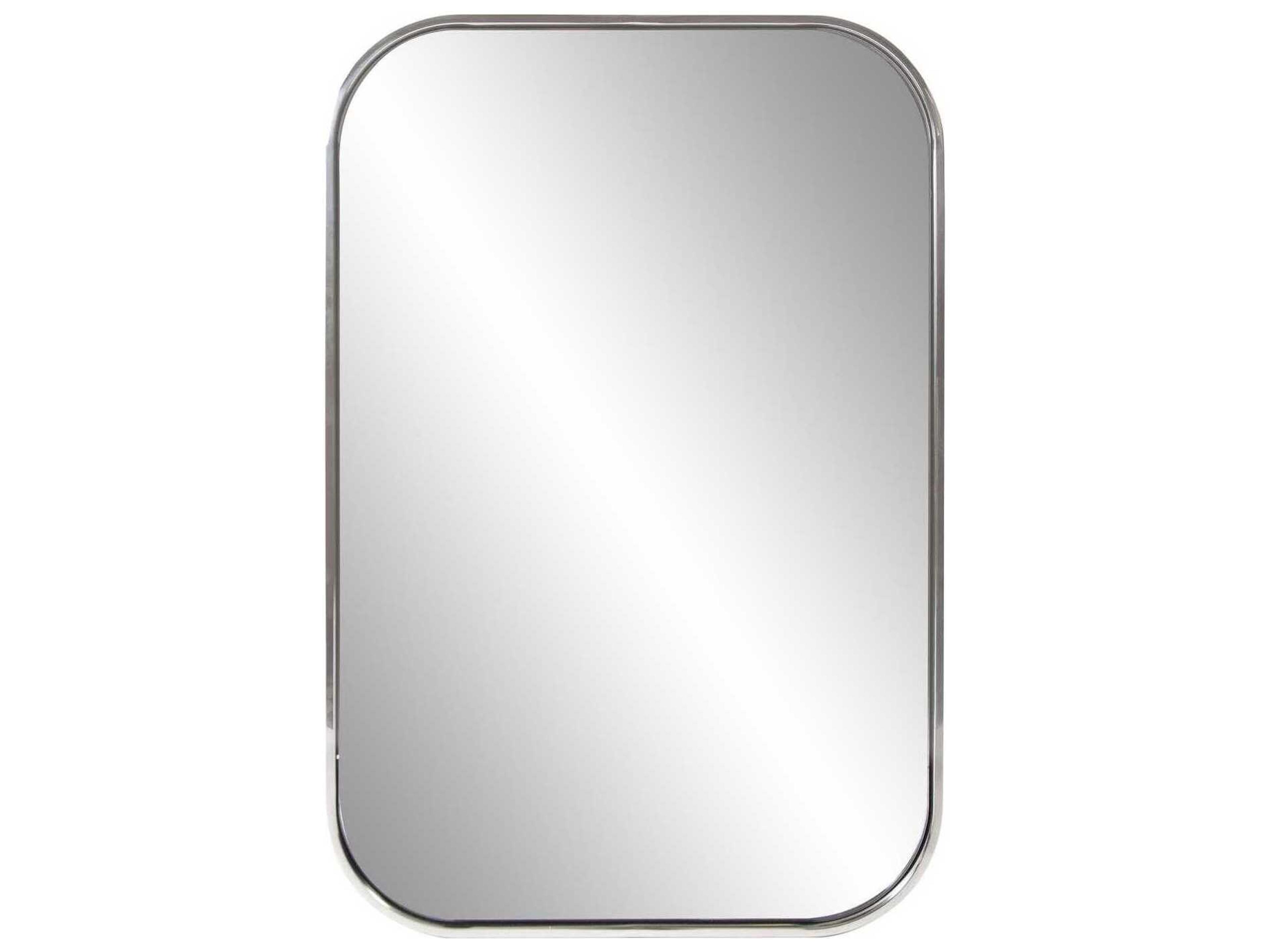 Howard Elliott Milo Silver Rectangular Wall Mirror