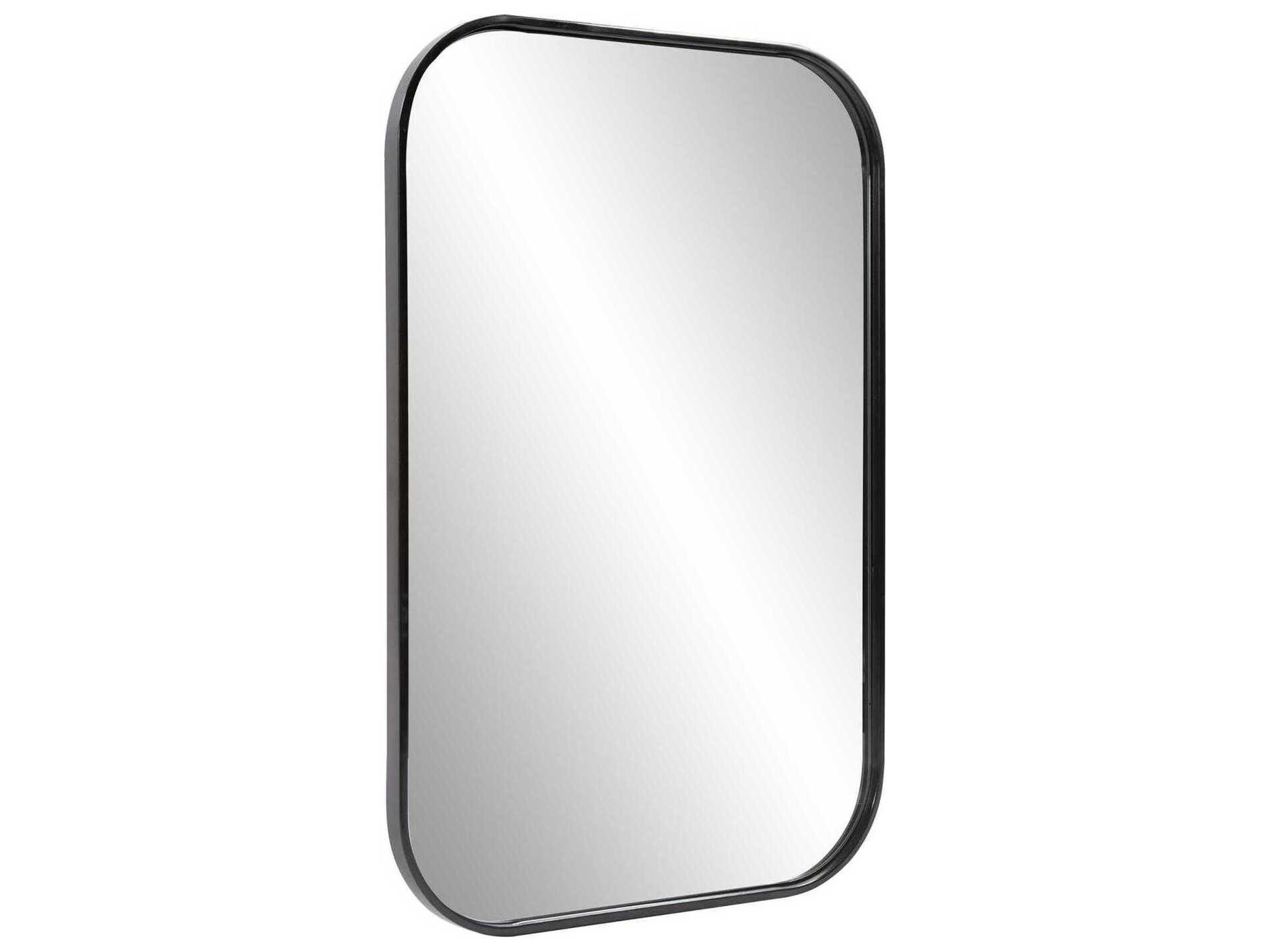 Howard Elliott Milo Black Rectangular Wall Mirror