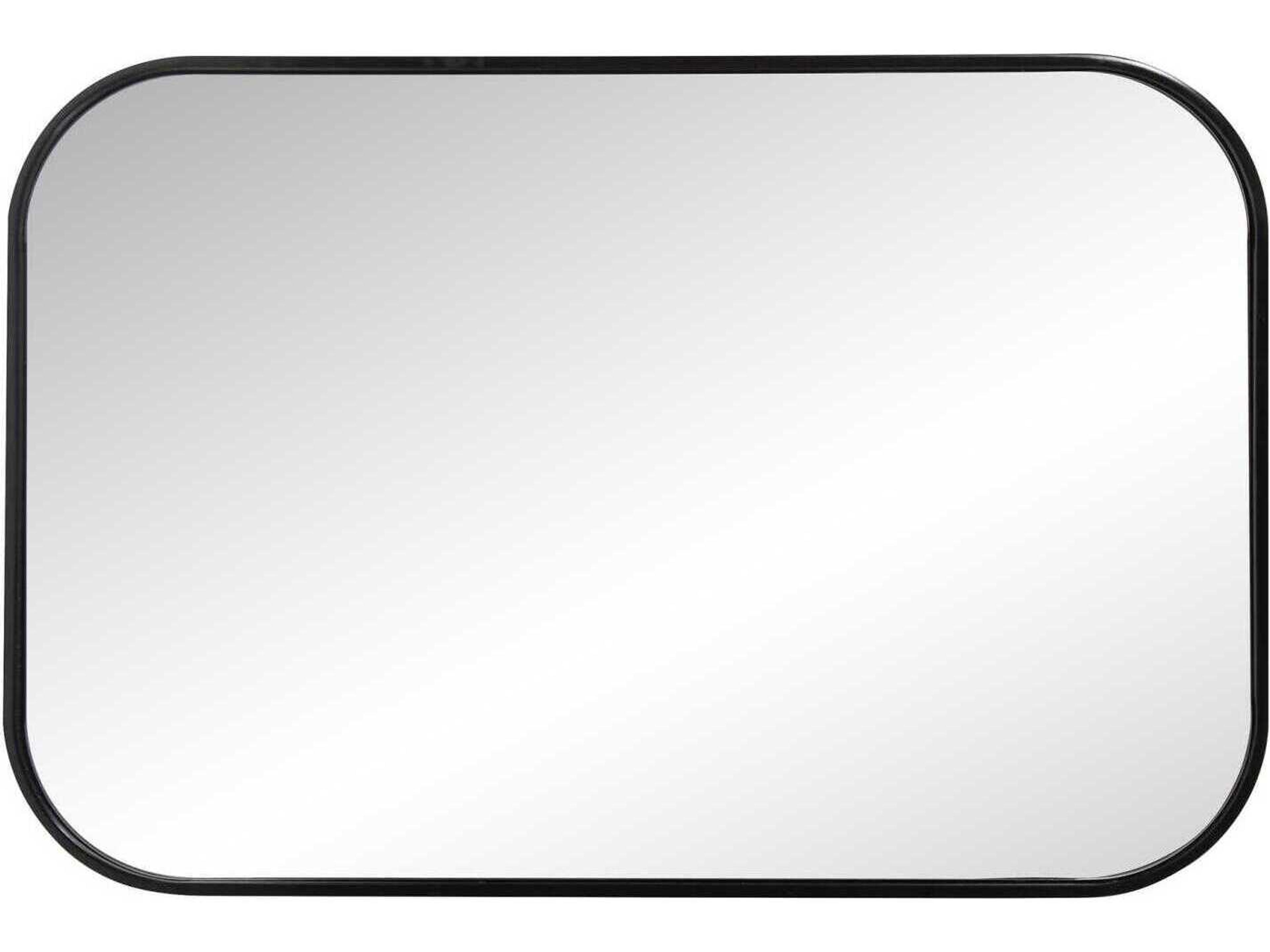 Howard Elliott Milo Black Rectangular Wall Mirror