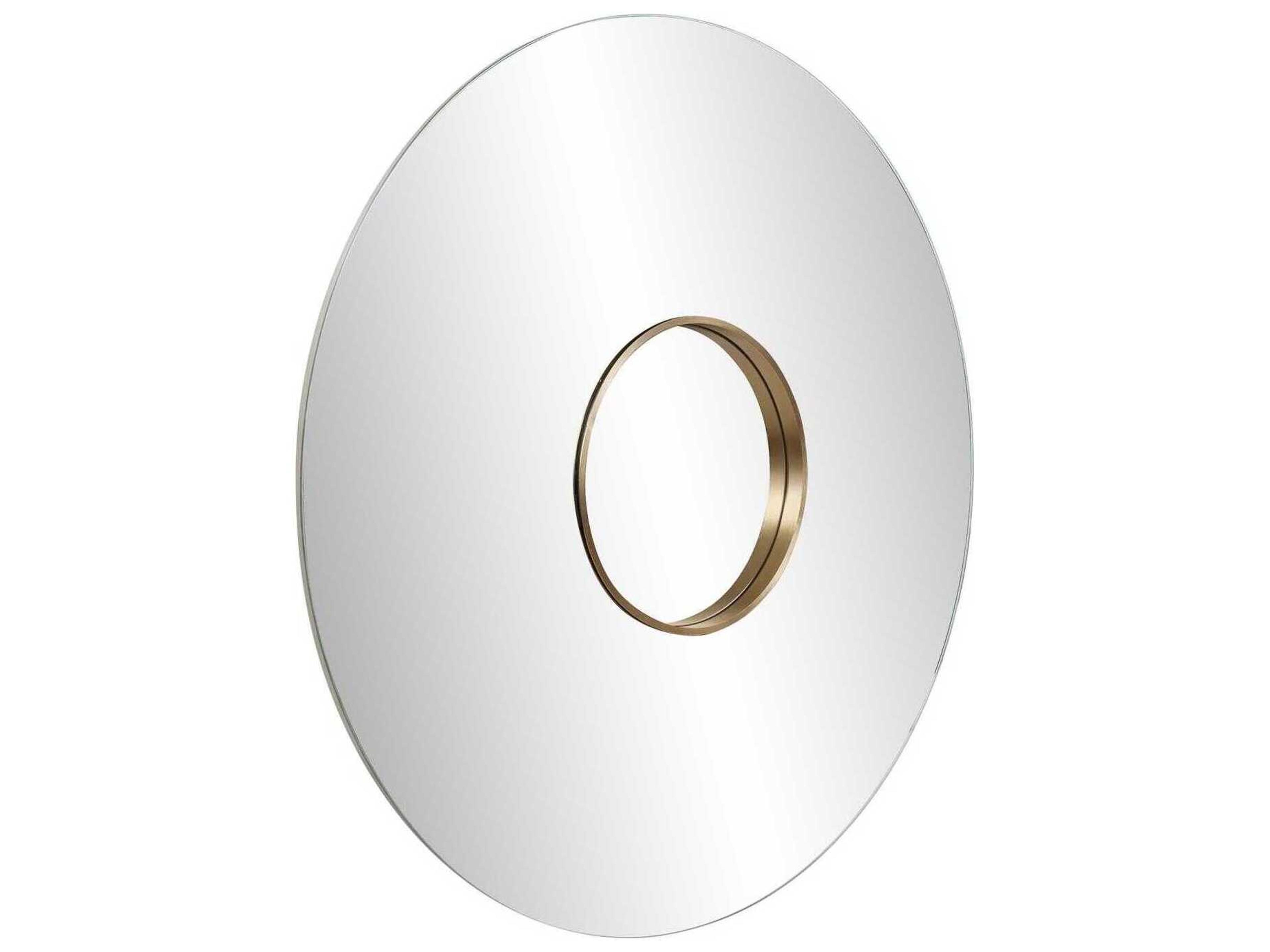 Howard Elliott Leonardo Brass Round Wall Mirror