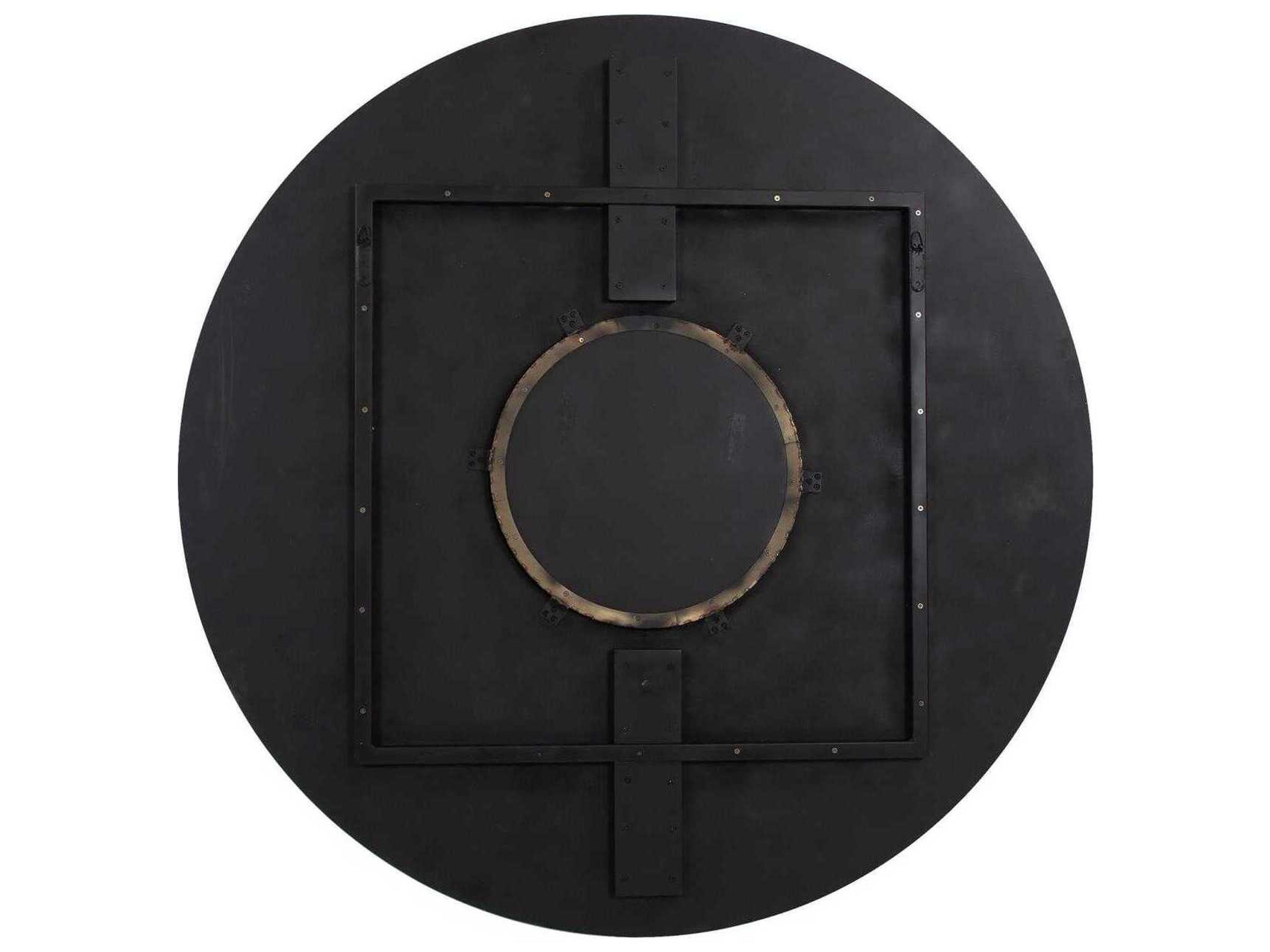 Howard Elliott Leonardo Brass Round Wall Mirror