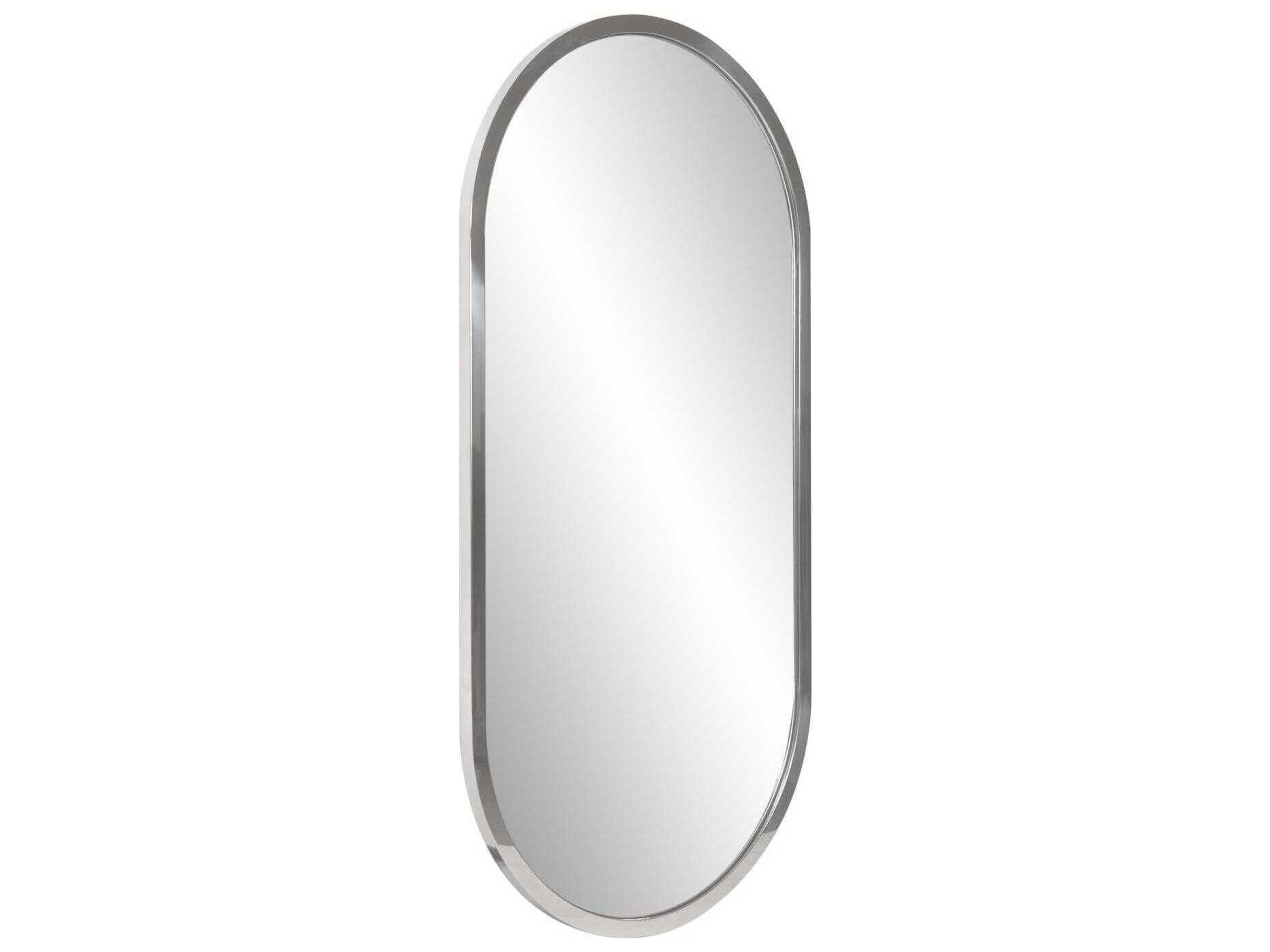 Howard Elliott Simone Silver Oval Wall Mirror