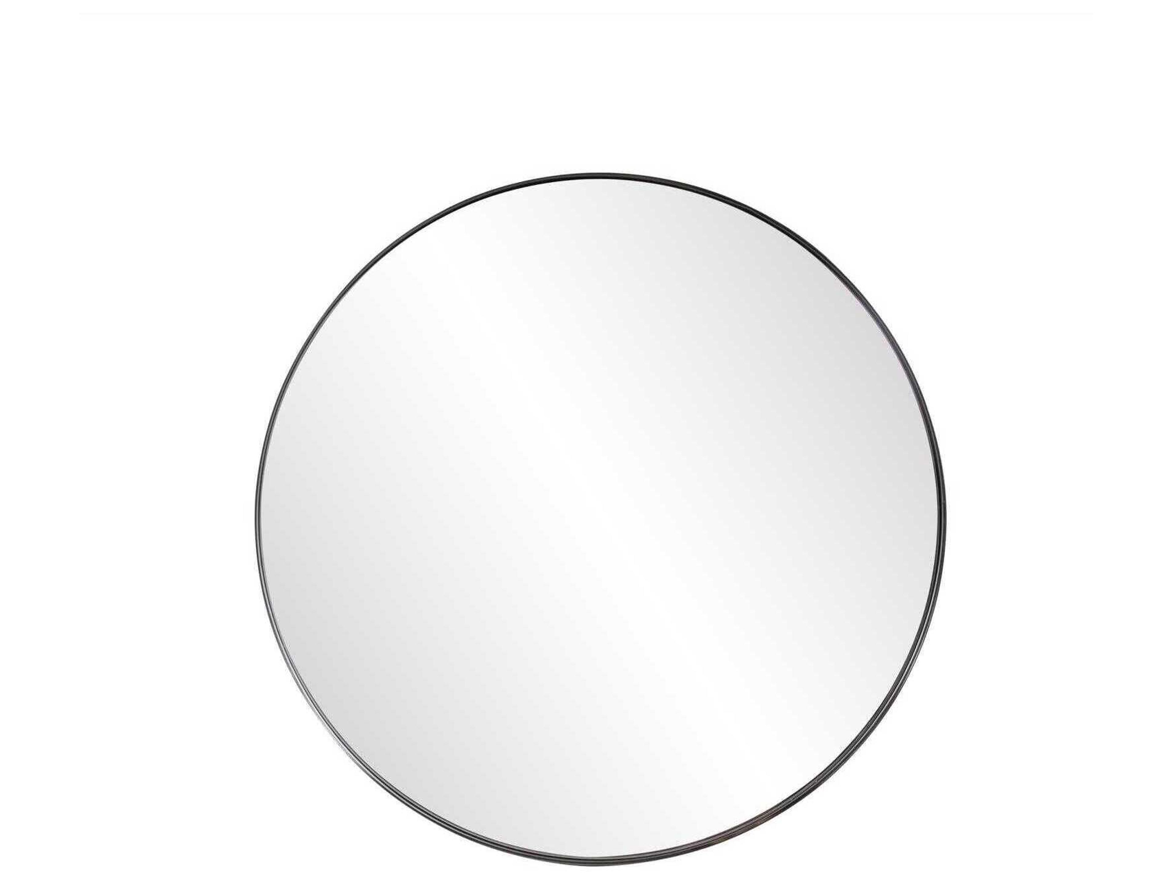 Howard Elliott Black Round Wall Mirror