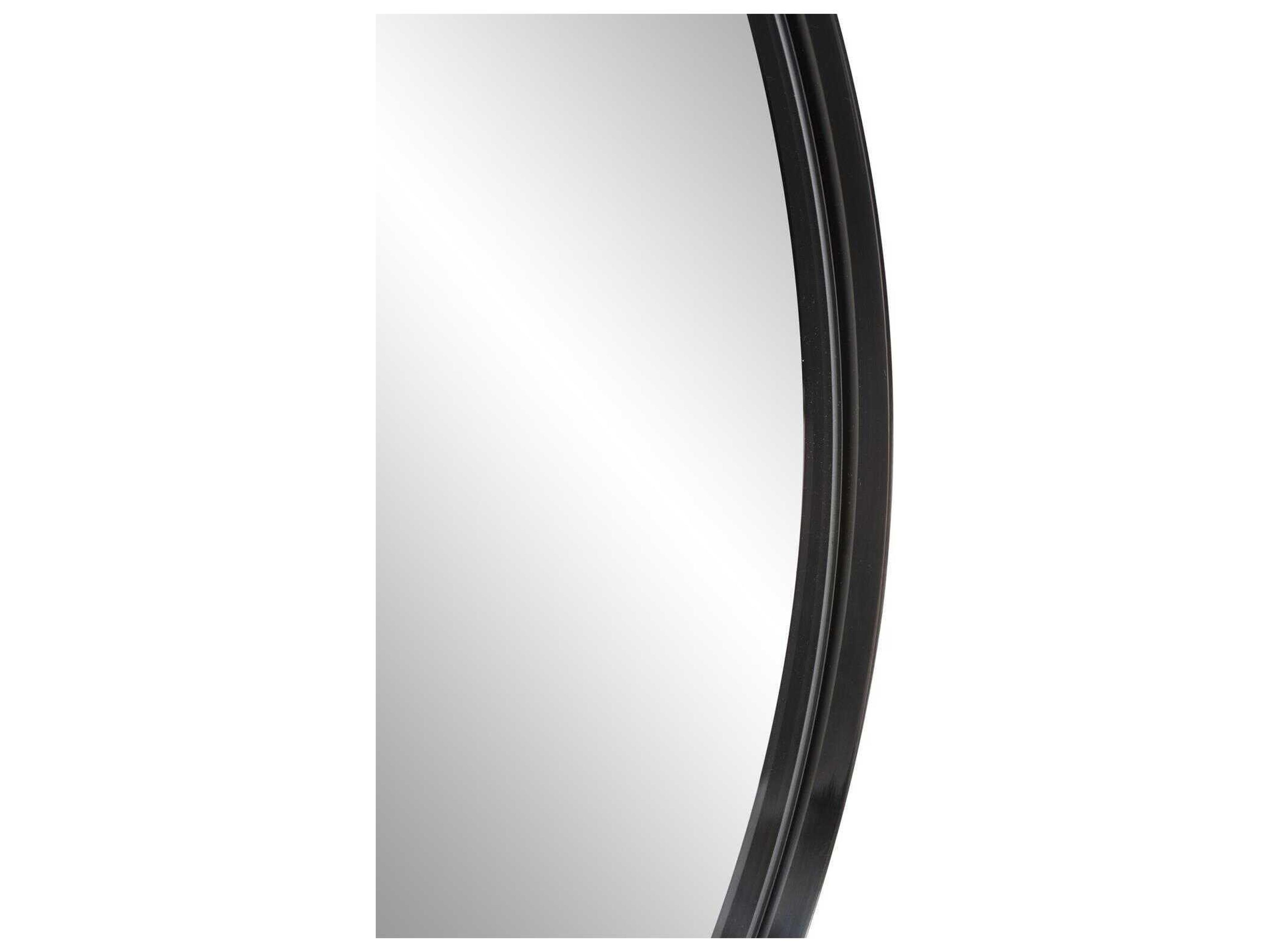 Howard Elliott Black Round Wall Mirror