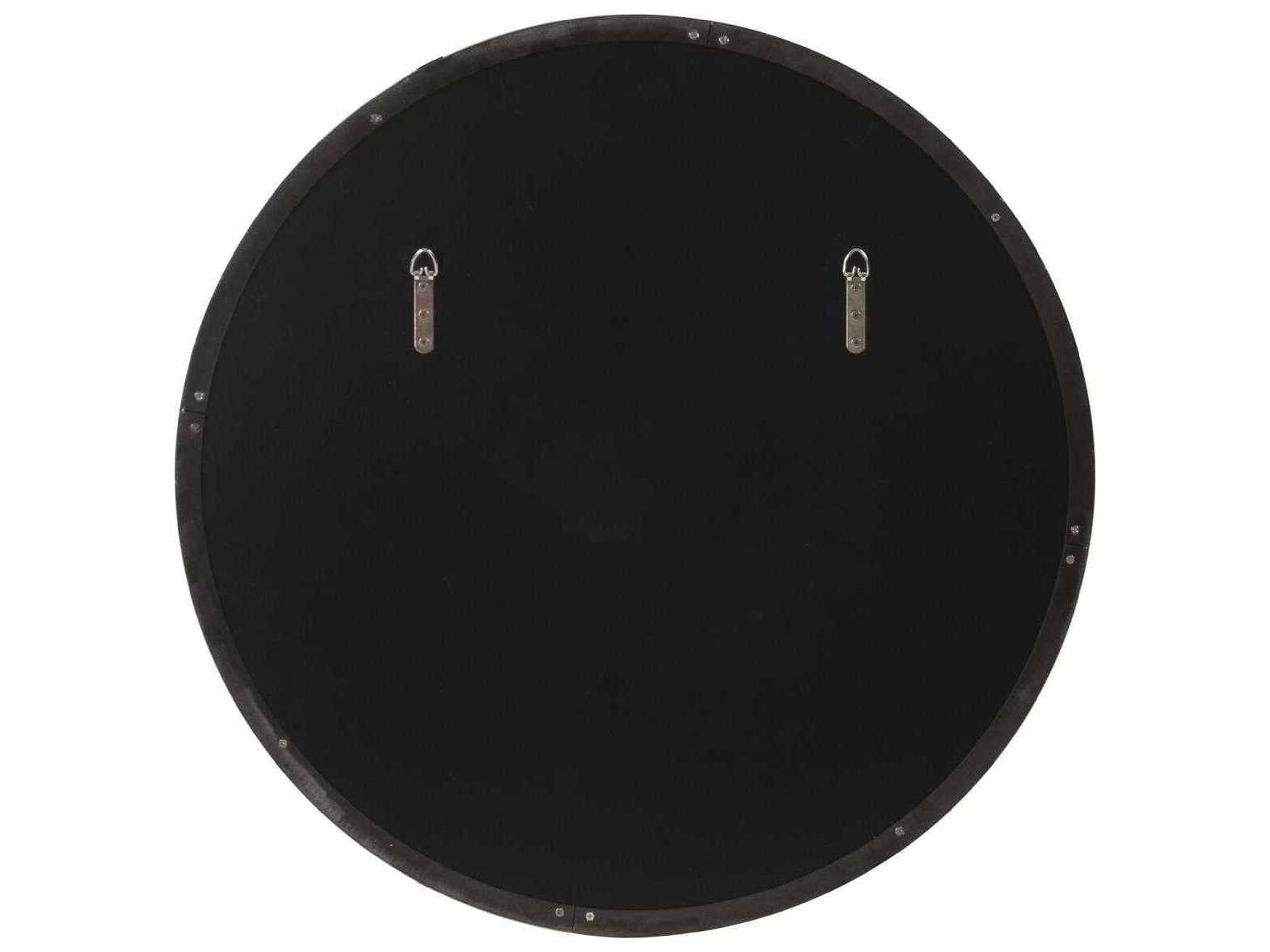Howard Elliott Black Round Wall Mirror