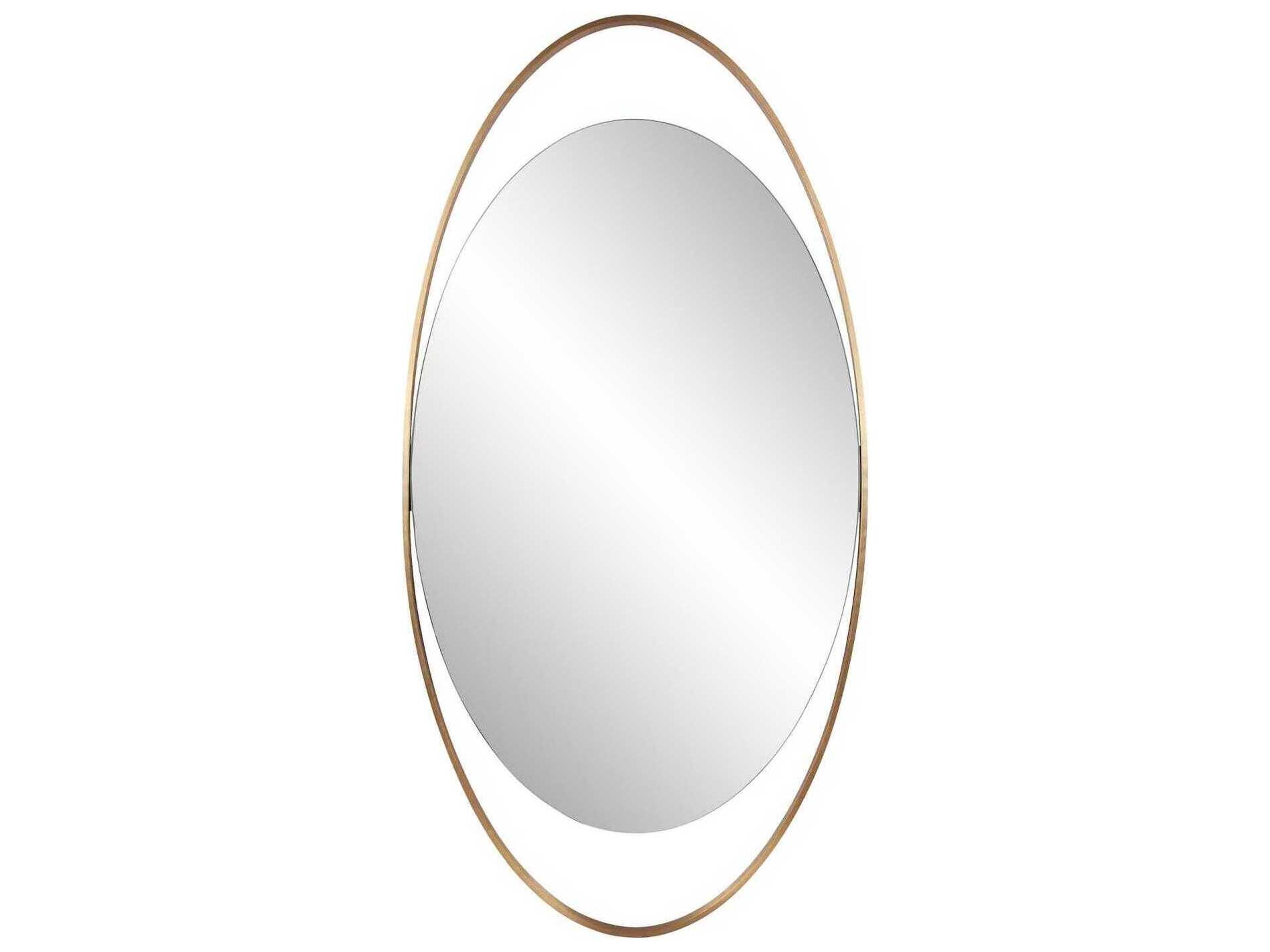 Nouvel Antique Brass Oval Wall Mirror