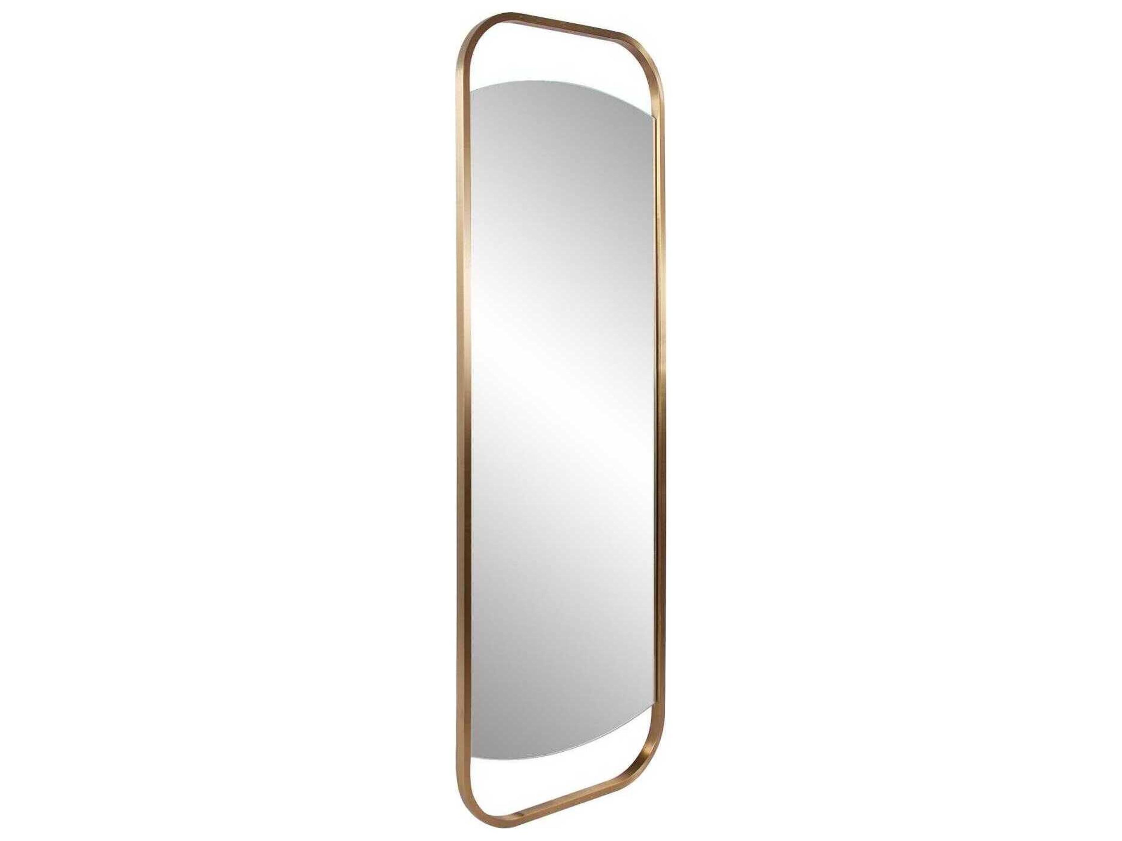Howard Elliott Nouvel Antique Brass Rectangular Wall Mirror