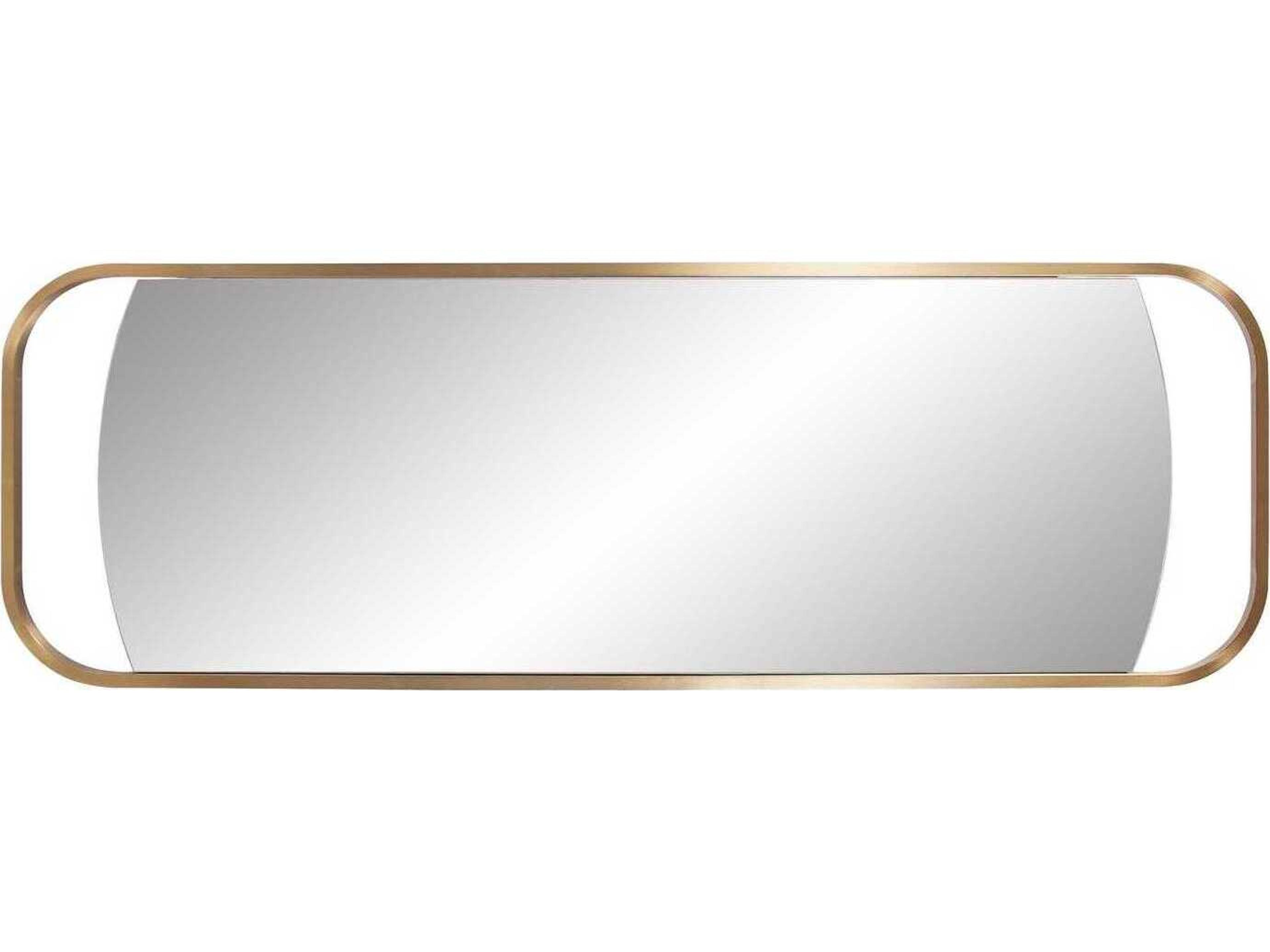 Howard Elliott Nouvel Antique Brass Rectangular Wall Mirror