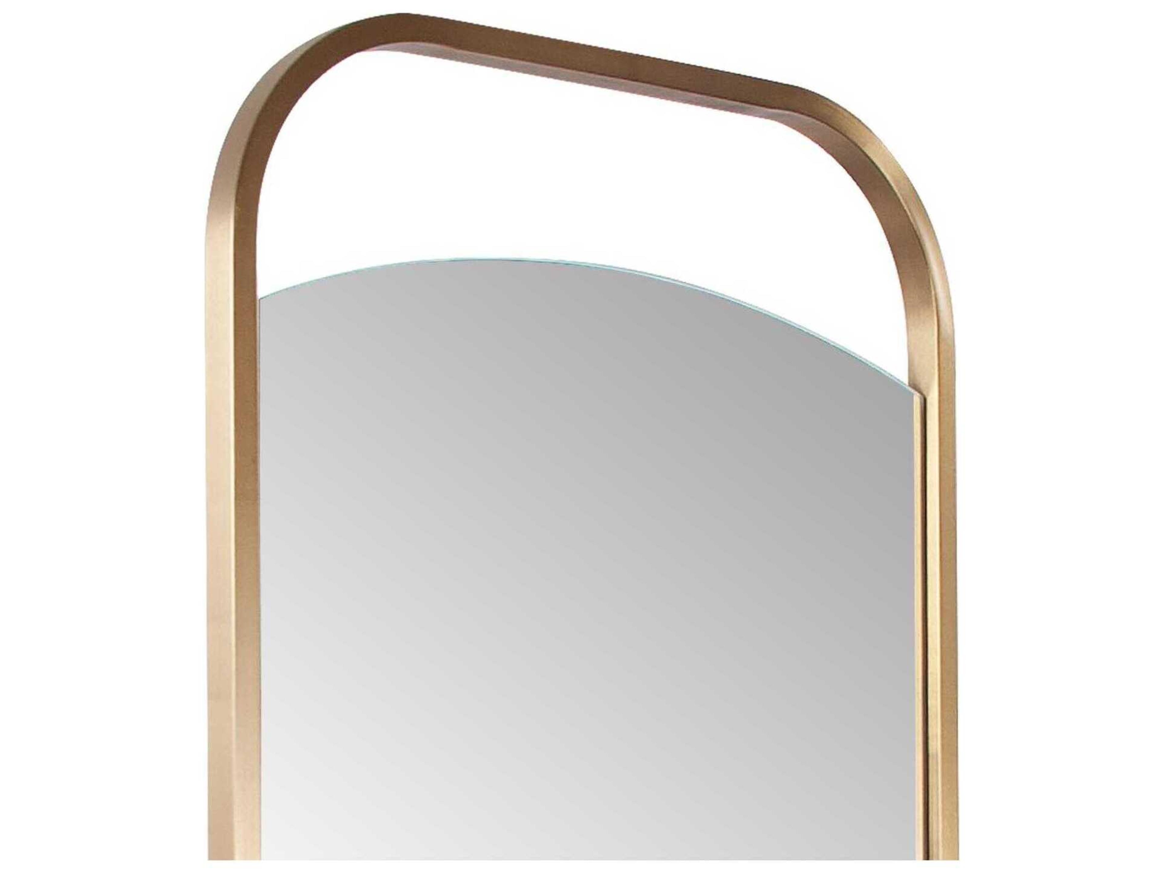 Howard Elliott Nouvel Antique Brass Rectangular Wall Mirror