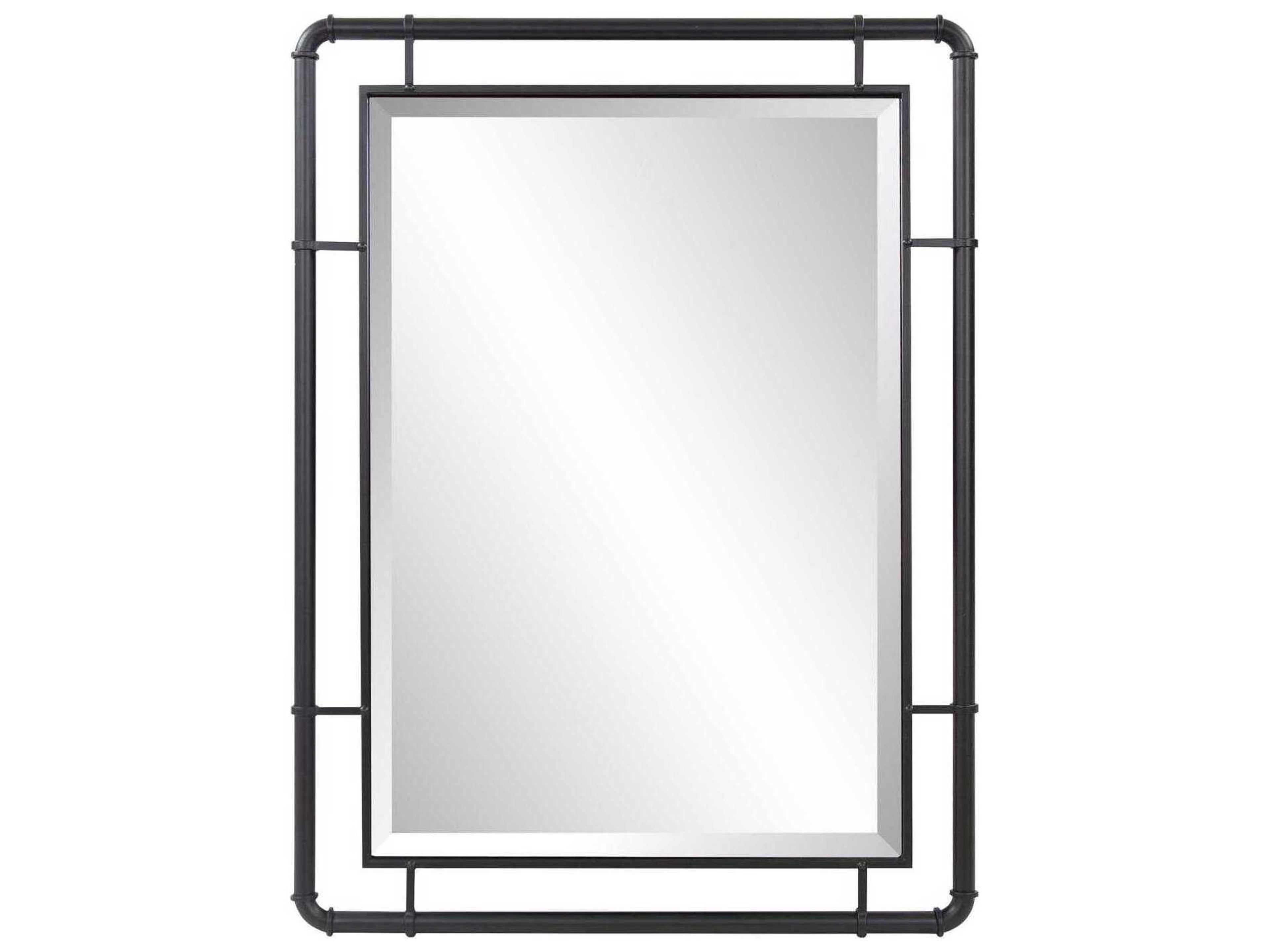 Howard Elliott Brennan Black Rectangular Wall Mirror