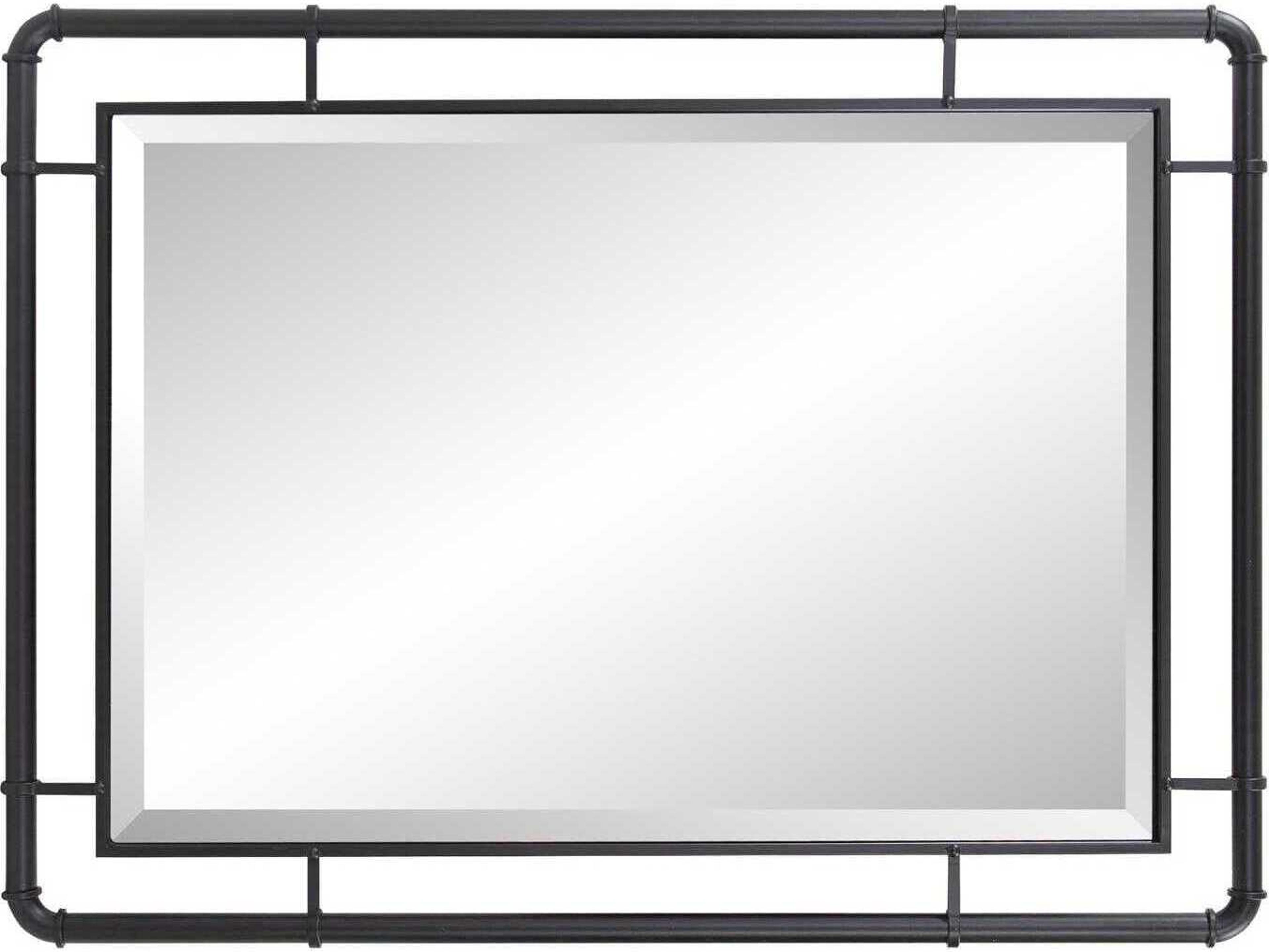 Howard Elliott Brennan Black Rectangular Wall Mirror