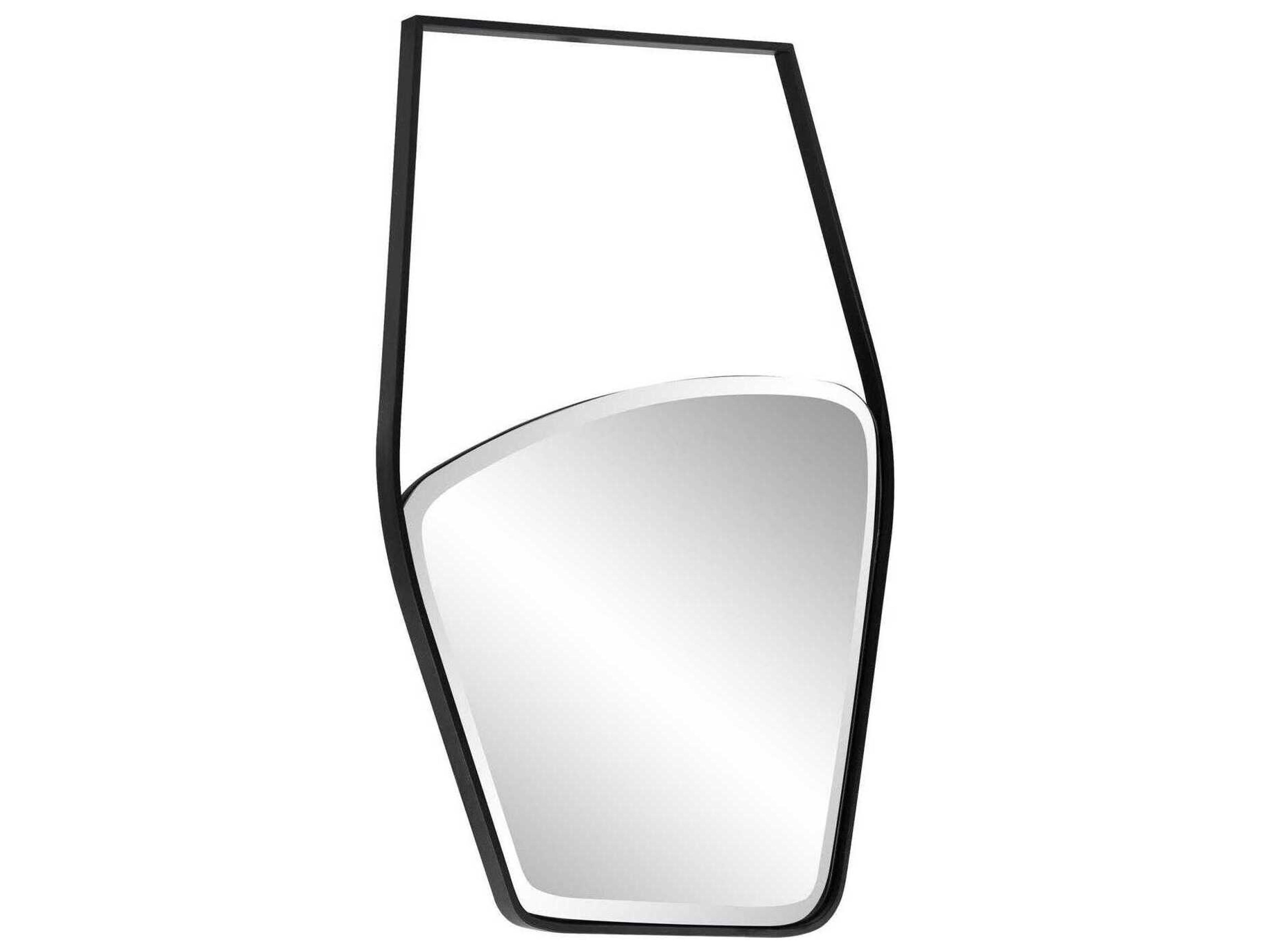 Howard Elliott Hayes Asymmetrical Matte Black Wall Mirror
