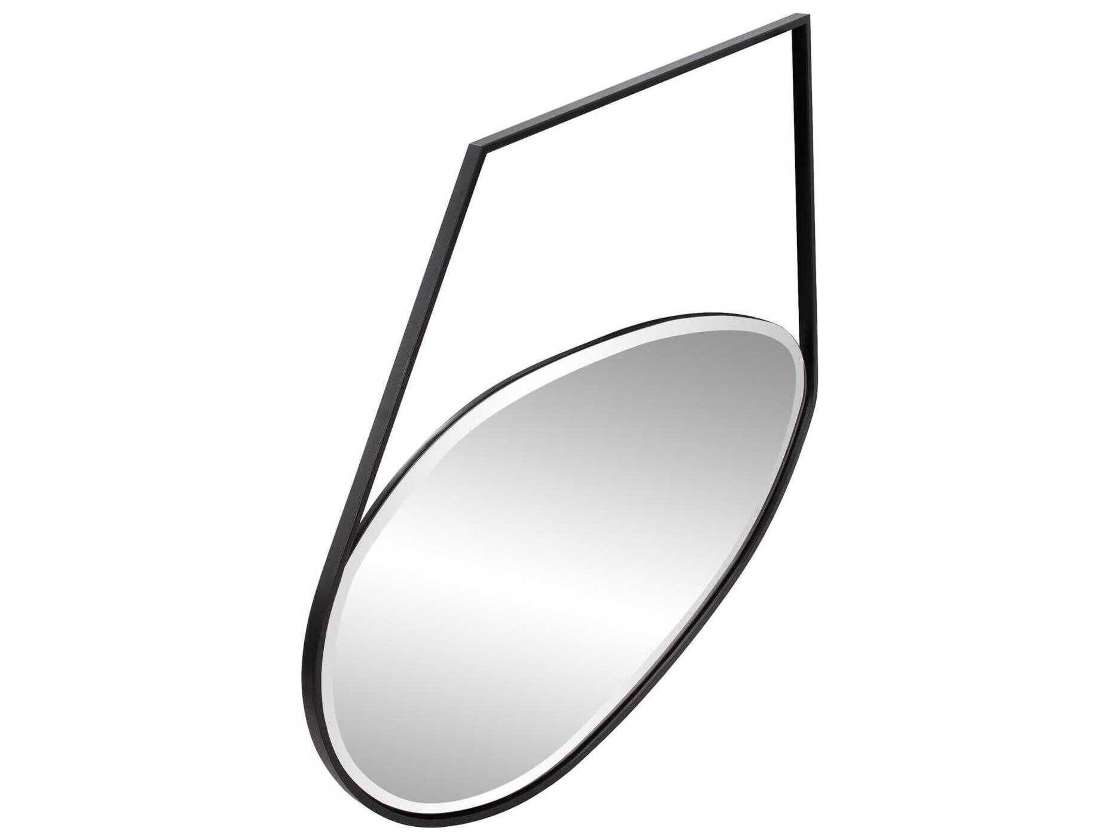 Howard Elliott Hayes Asymmetrical #2 Matte Black Wall Mirror