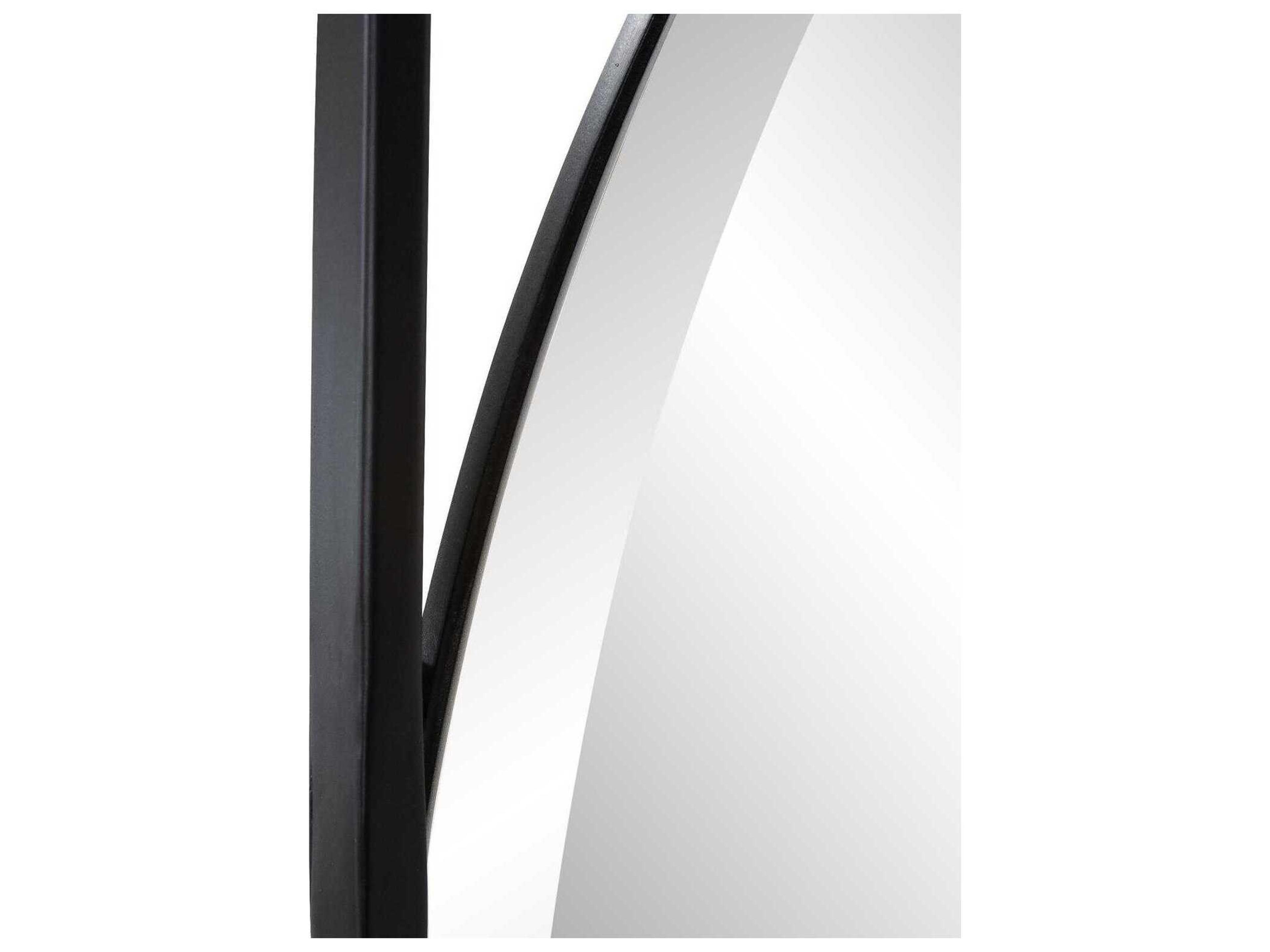 Howard Elliott Hayes Asymmetrical #2 Matte Black Wall Mirror