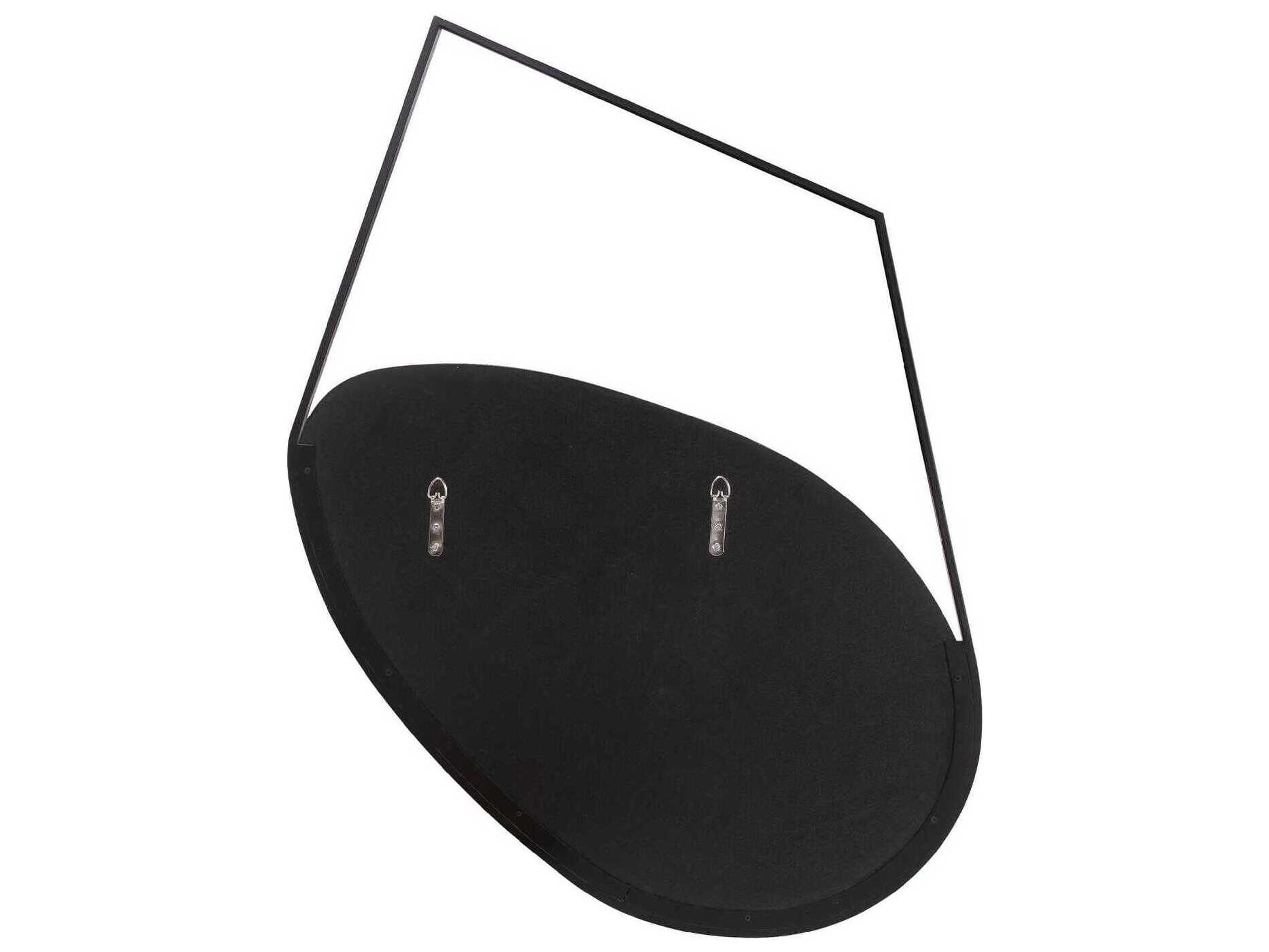 Howard Elliott Hayes Asymmetrical #2 Matte Black Wall Mirror