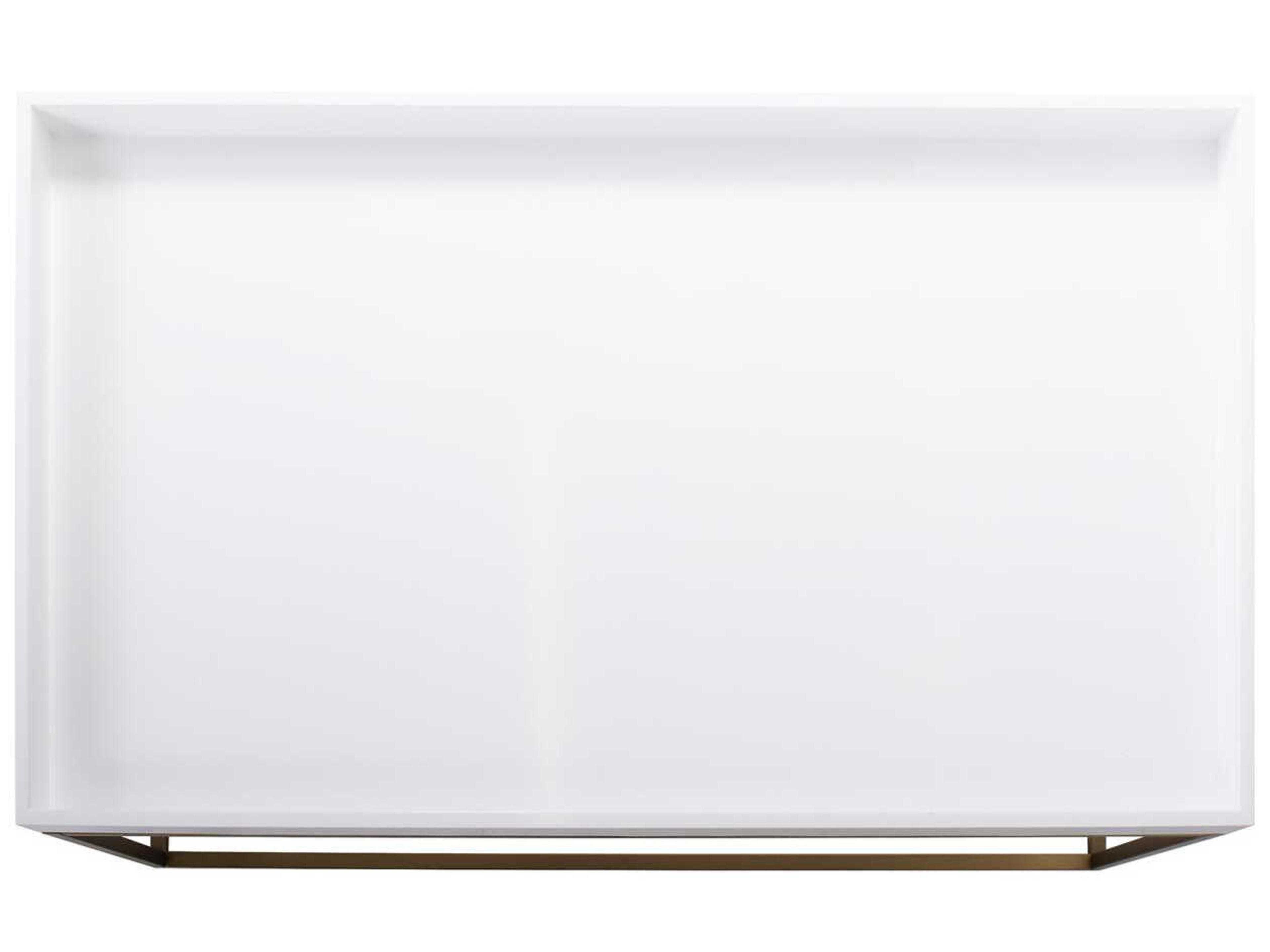 Howard Elliott Lyndhurst Rectangular Wood White Brass Coffee Table
