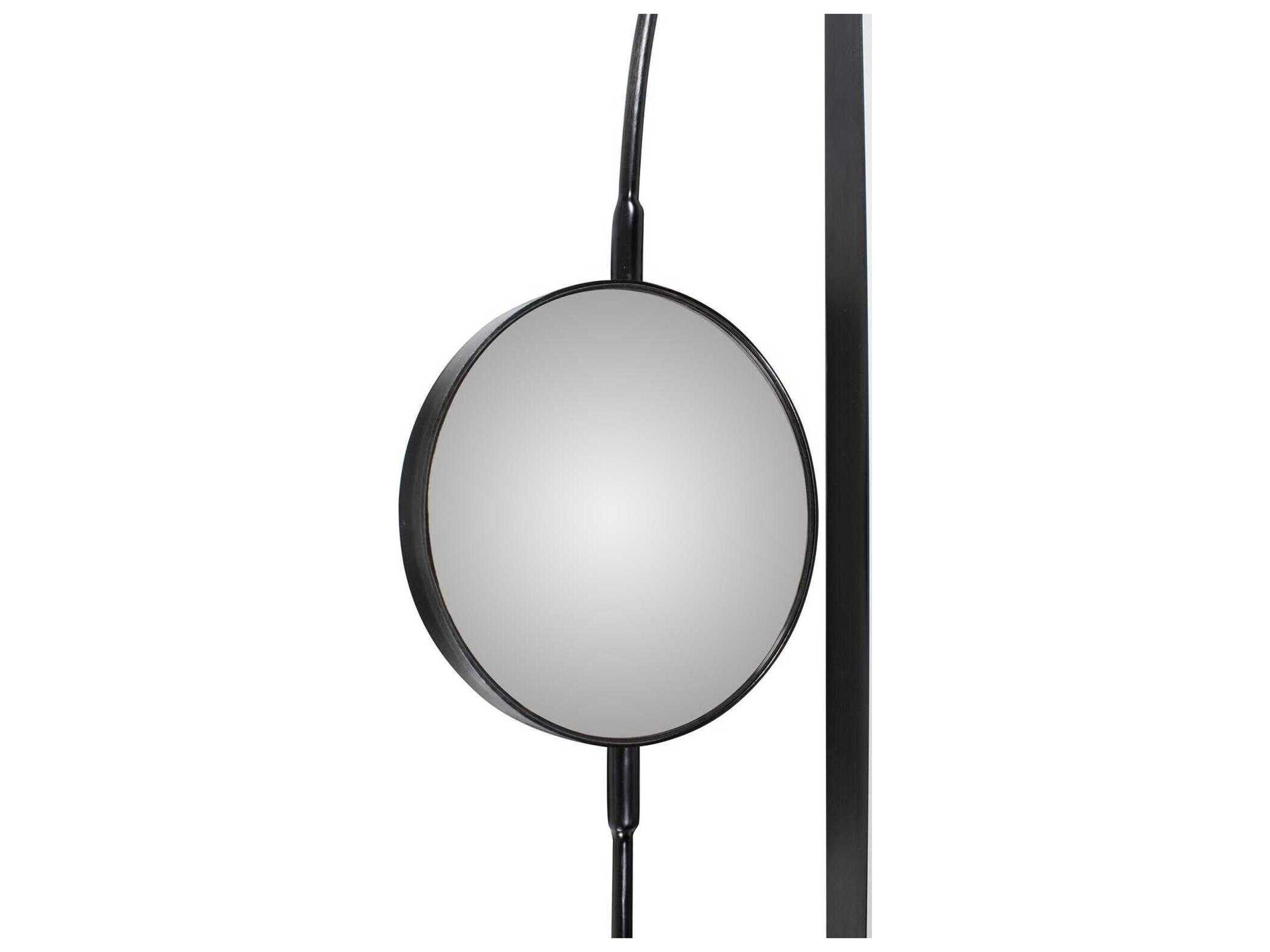 Howard Elliott Janik Polished Black Oval Wall Mirror