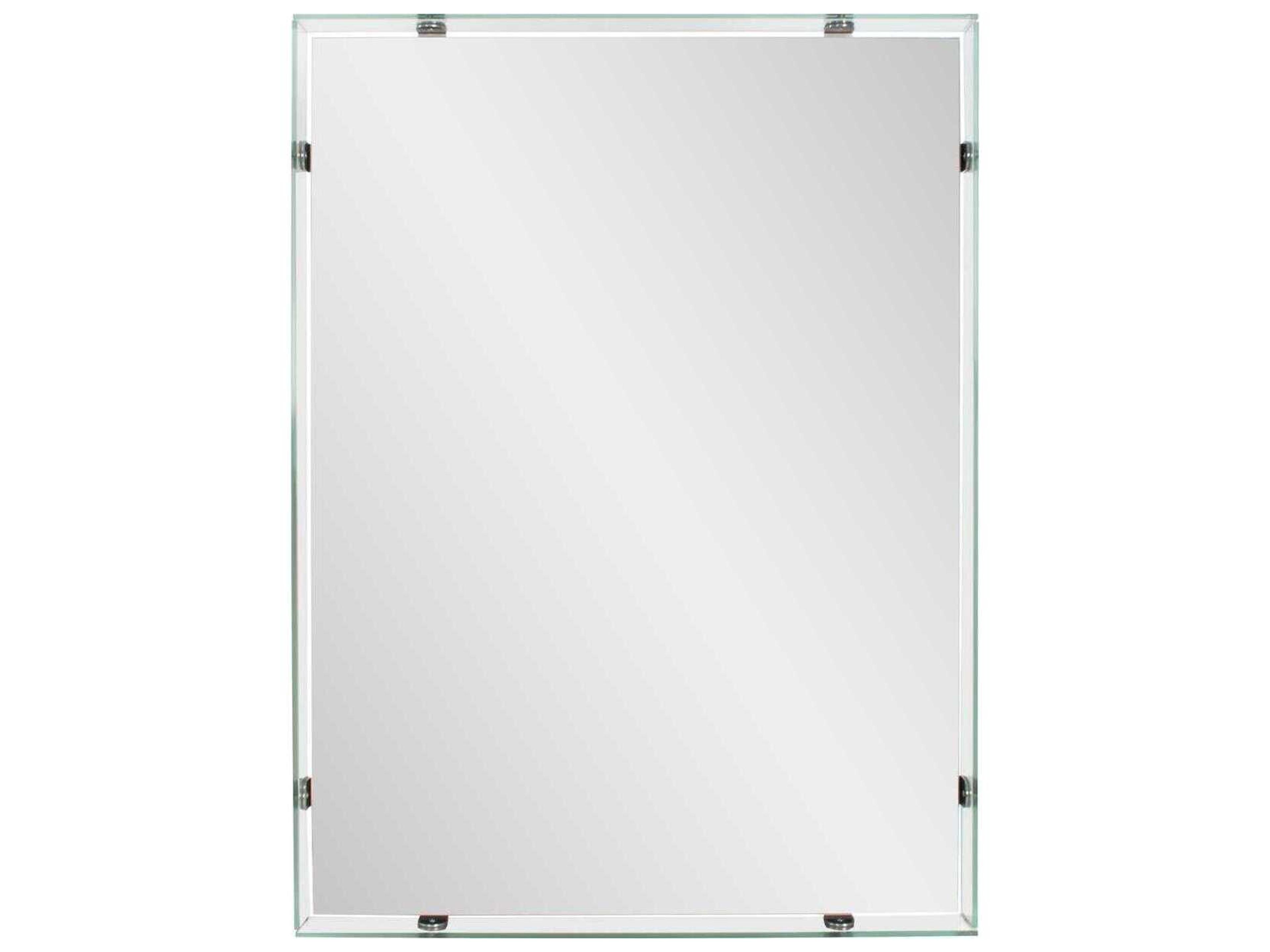 Howard Elliott Vivaldo Glass Silver Rectangular Wall Mirror