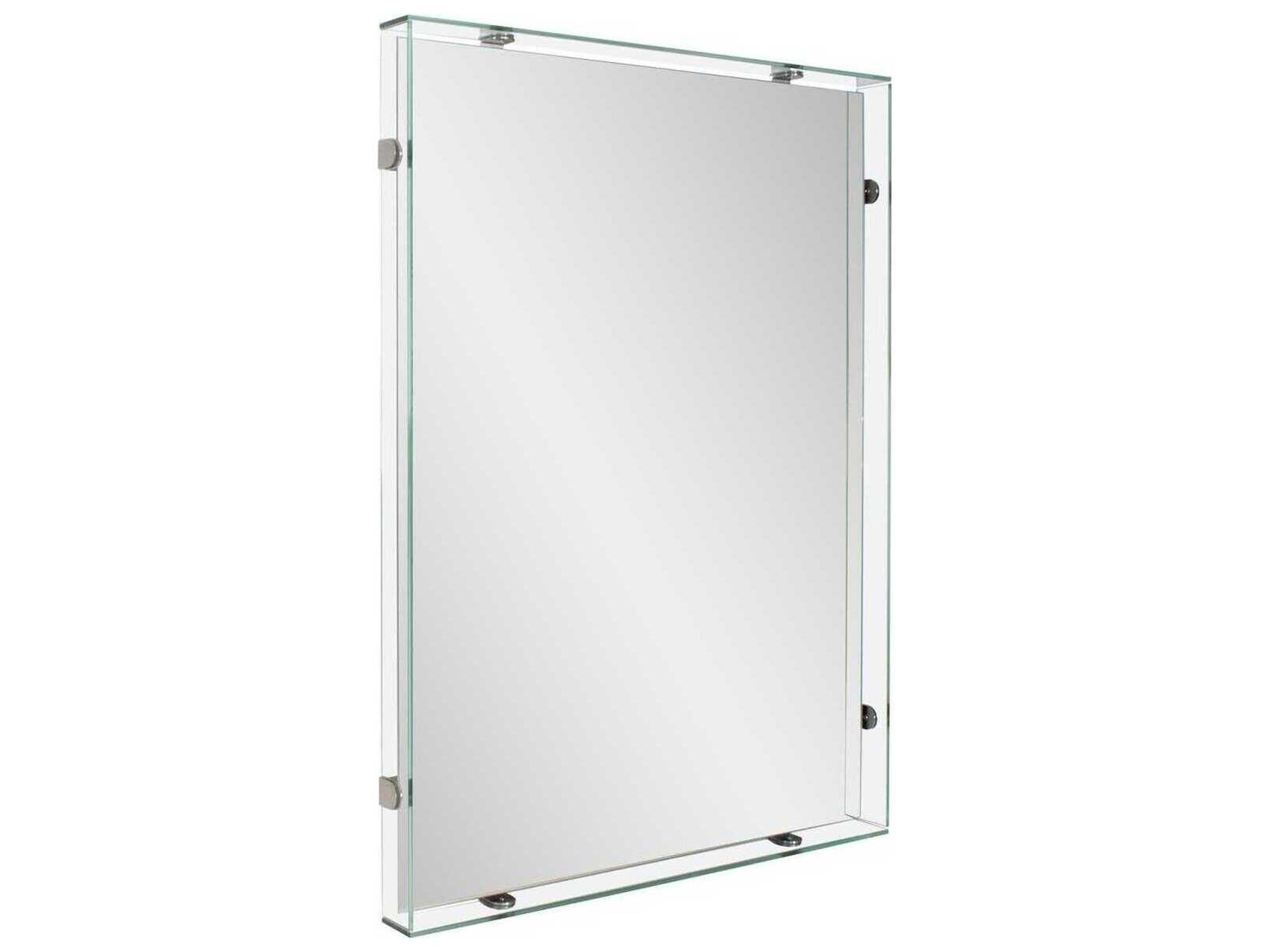Howard Elliott Vivaldo Glass Silver Rectangular Wall Mirror