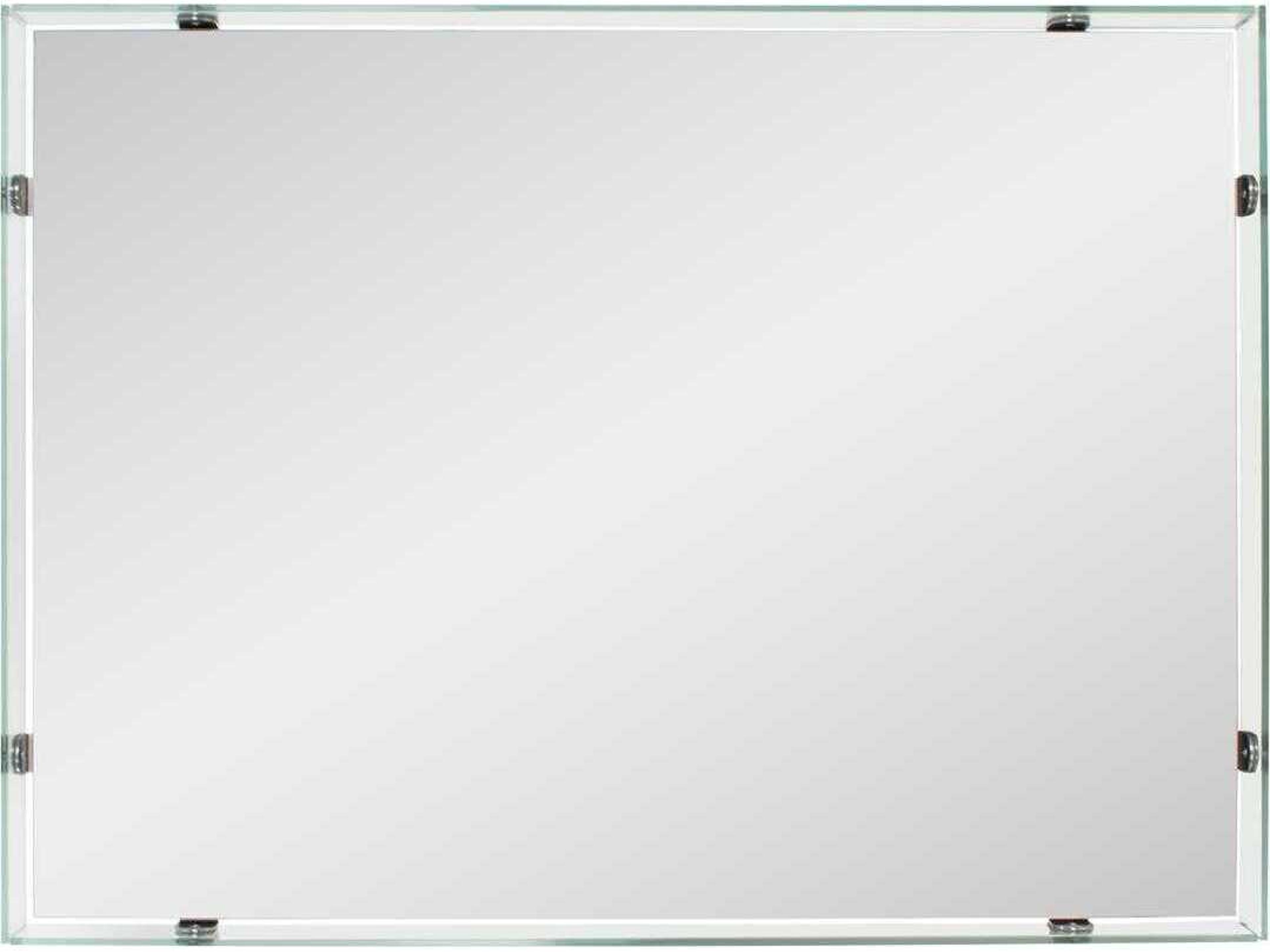 Howard Elliott Vivaldo Glass Silver Rectangular Wall Mirror