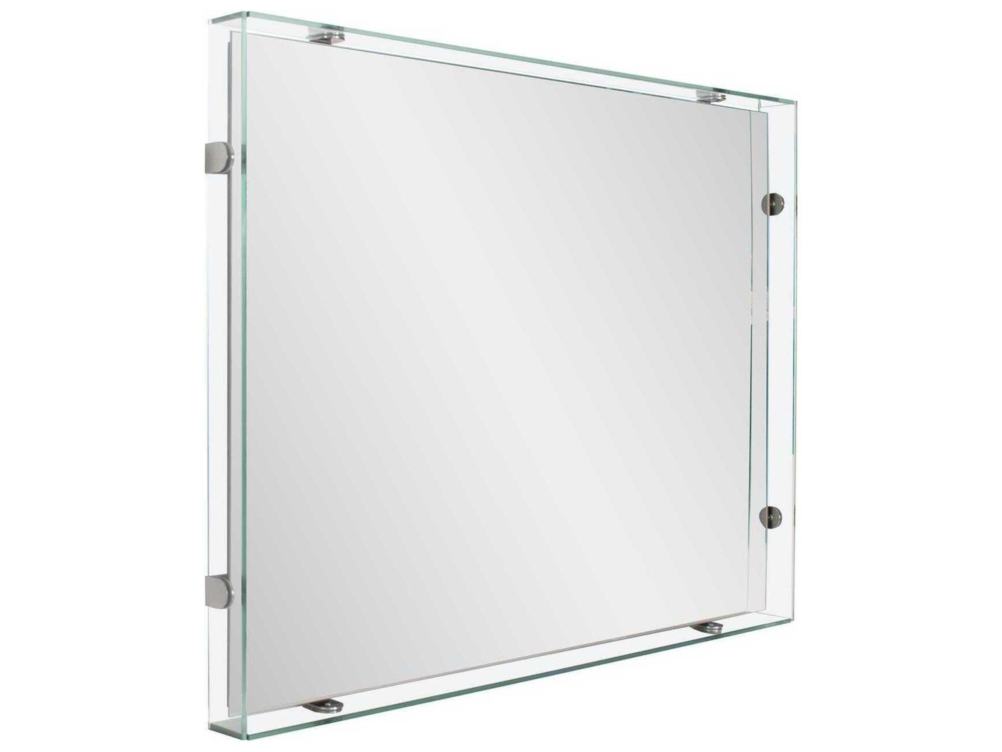 Howard Elliott Vivaldo Glass Silver Rectangular Wall Mirror