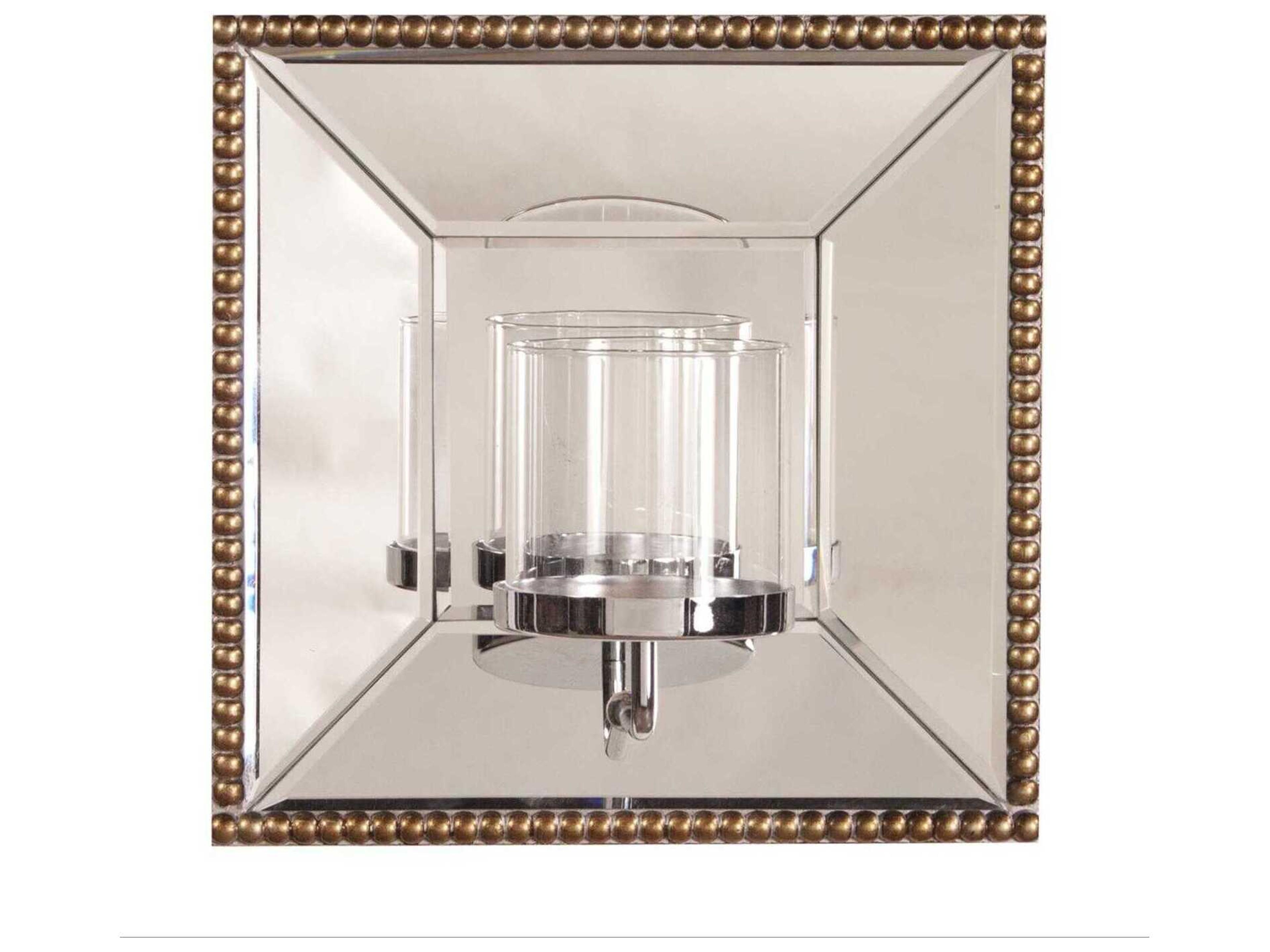 Lydia Antique Gold Mirror Candle Holder