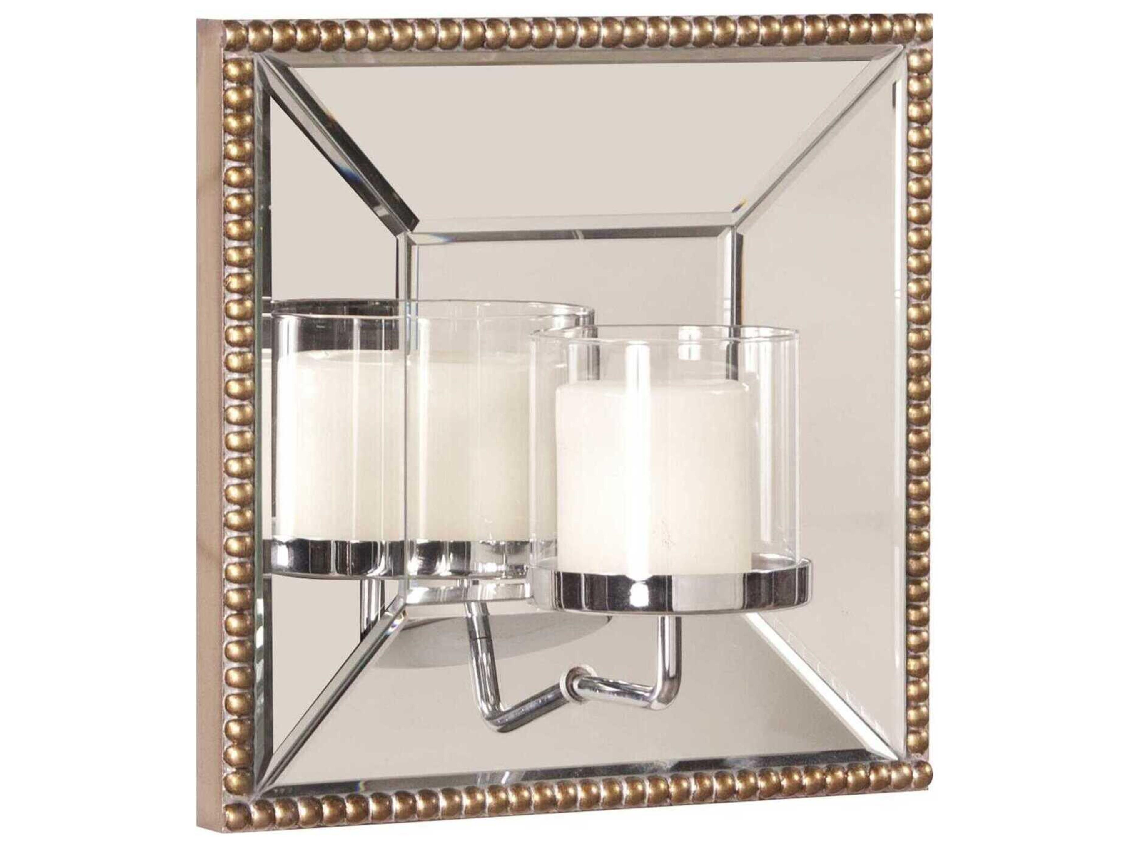 Howard Elliott Lydia Antique Gold Mirror Candle Holder