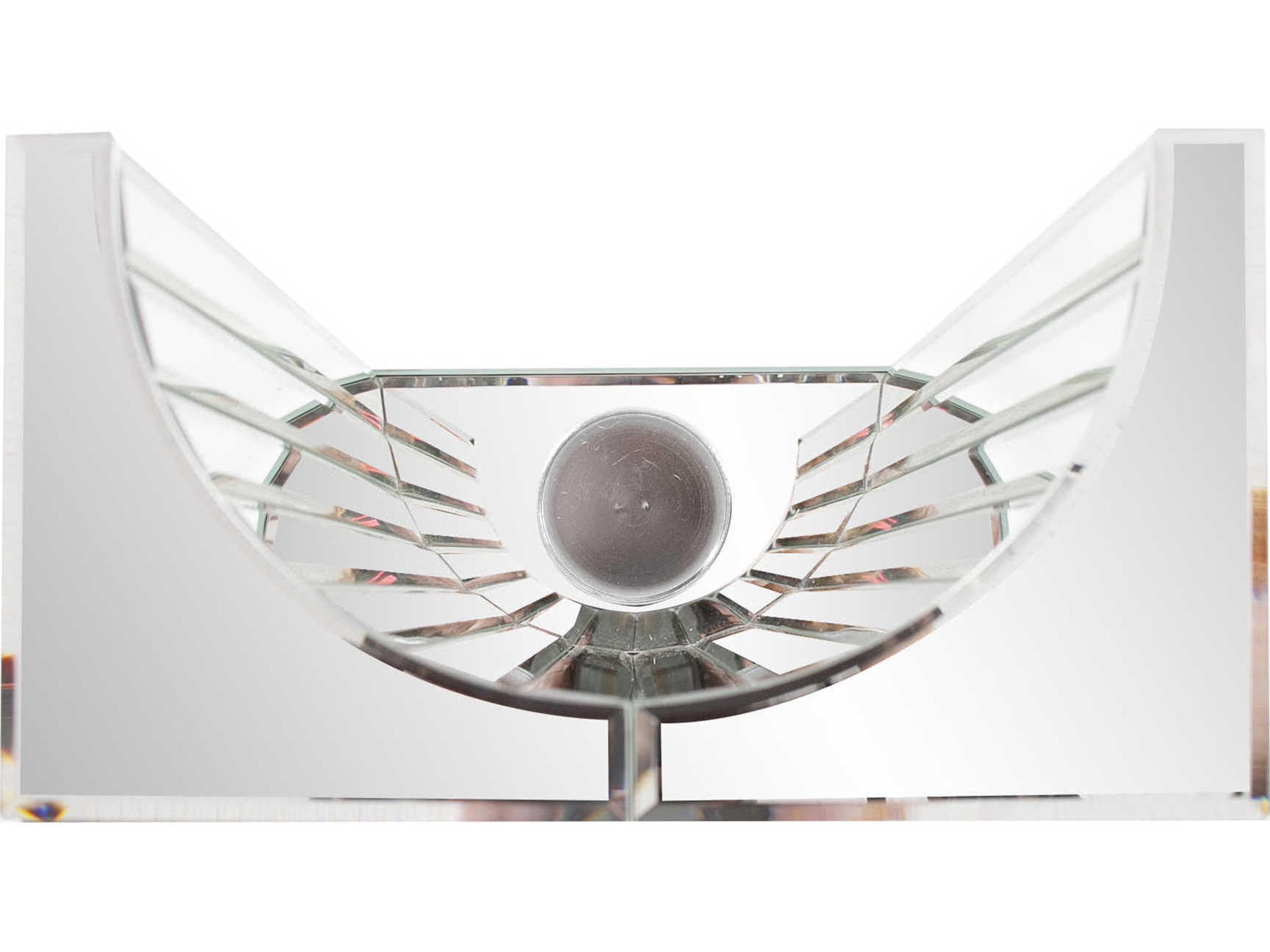 Howard Elliott Faceted Mirror Glass Wall Art with Candle Holder