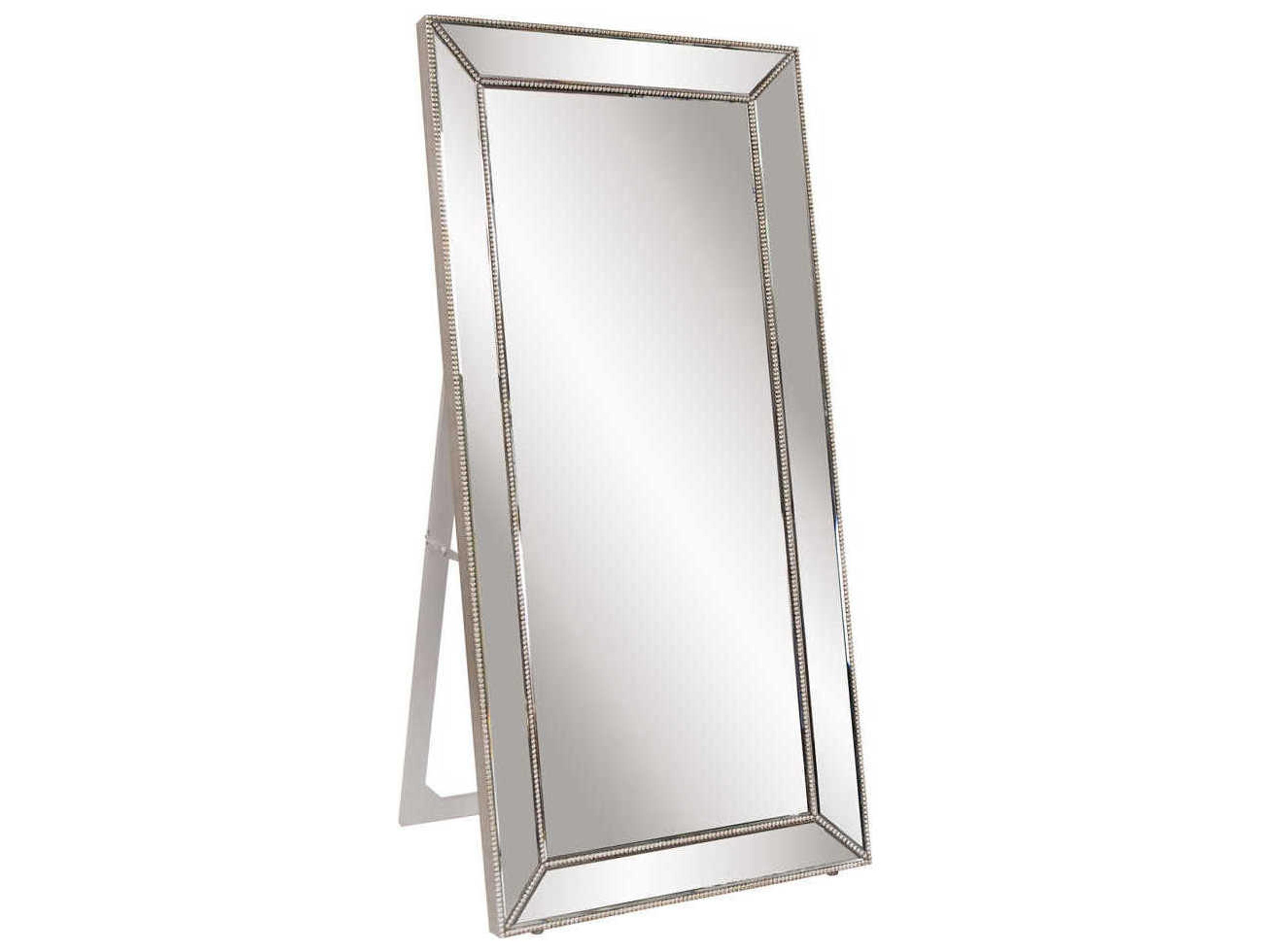 Titus Silver Leaf Rectangular Floor Mirror