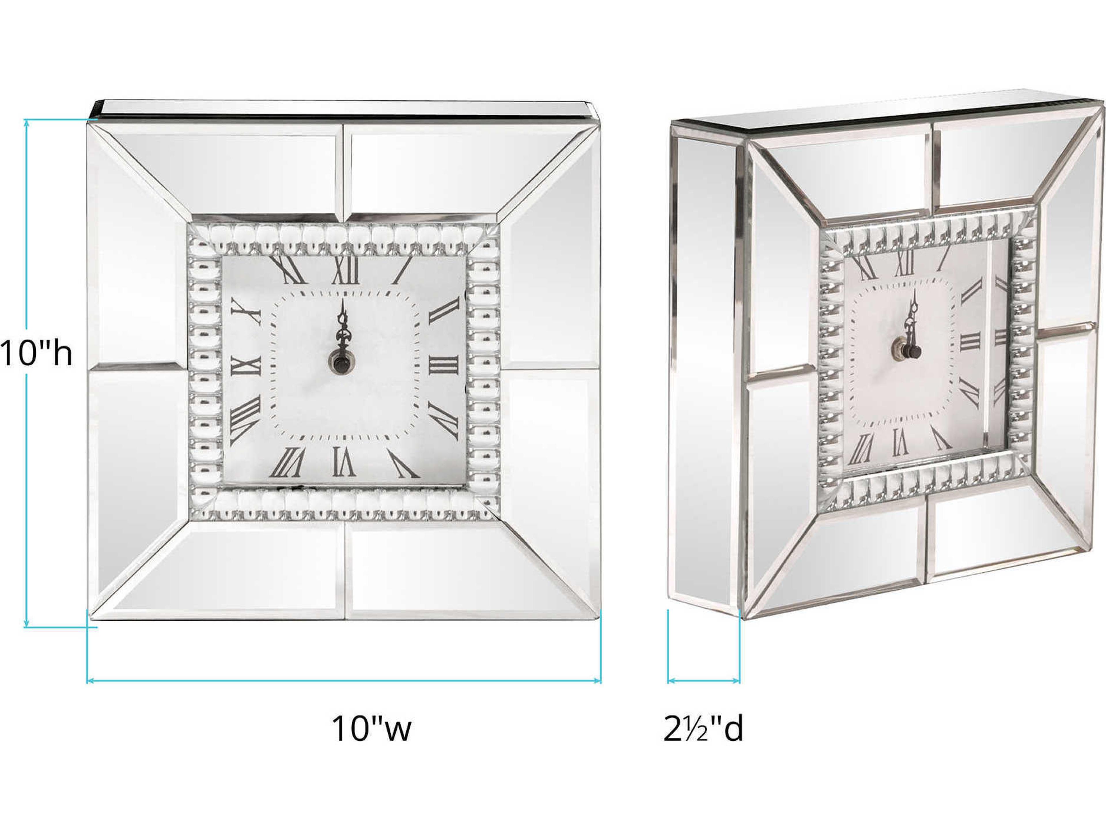 Howard Elliott Mirrored Table Clock